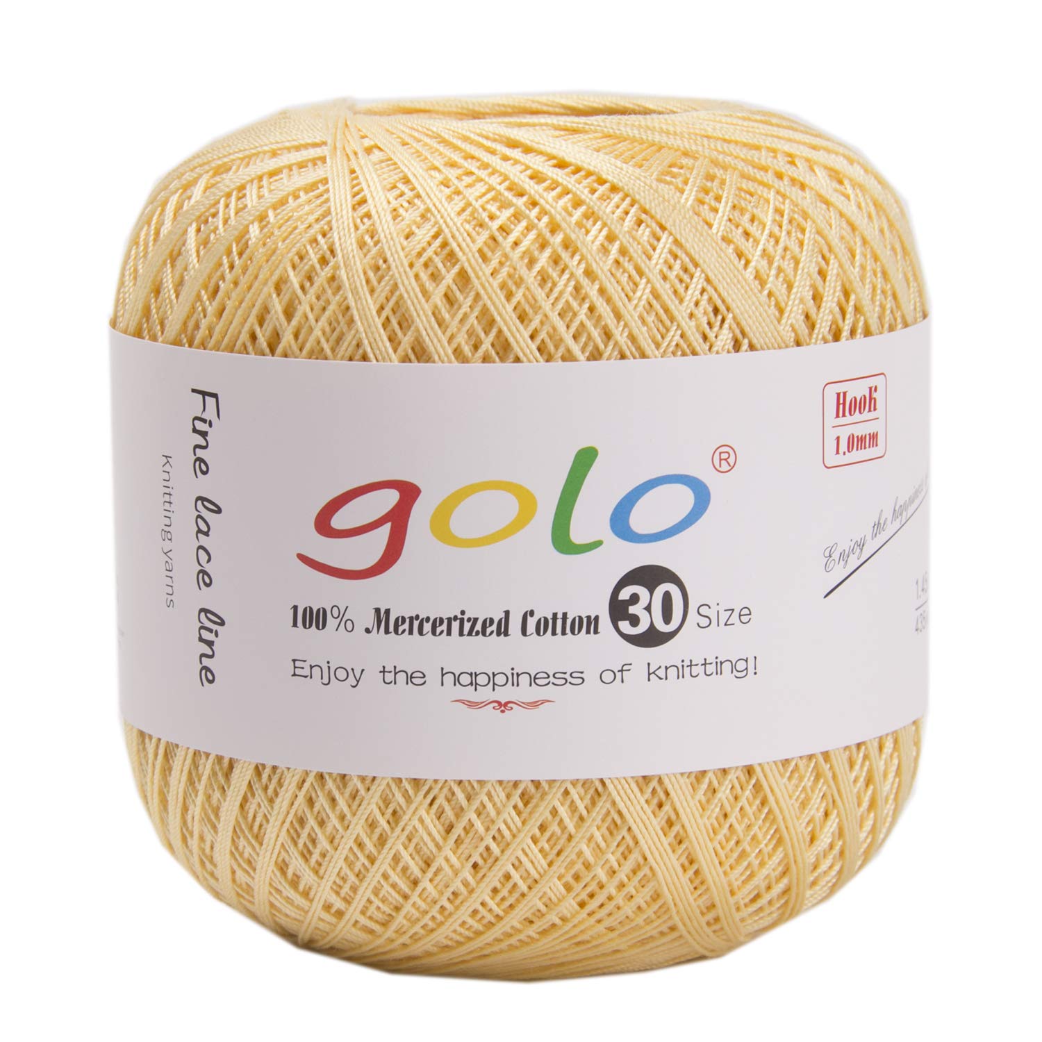 Premium Golo Crochet Thread Size 30 - Soft Hand Knitting Yarn in Yellow 745 for DIY Crafts, Doilies, Lacework & Home Decor Projects