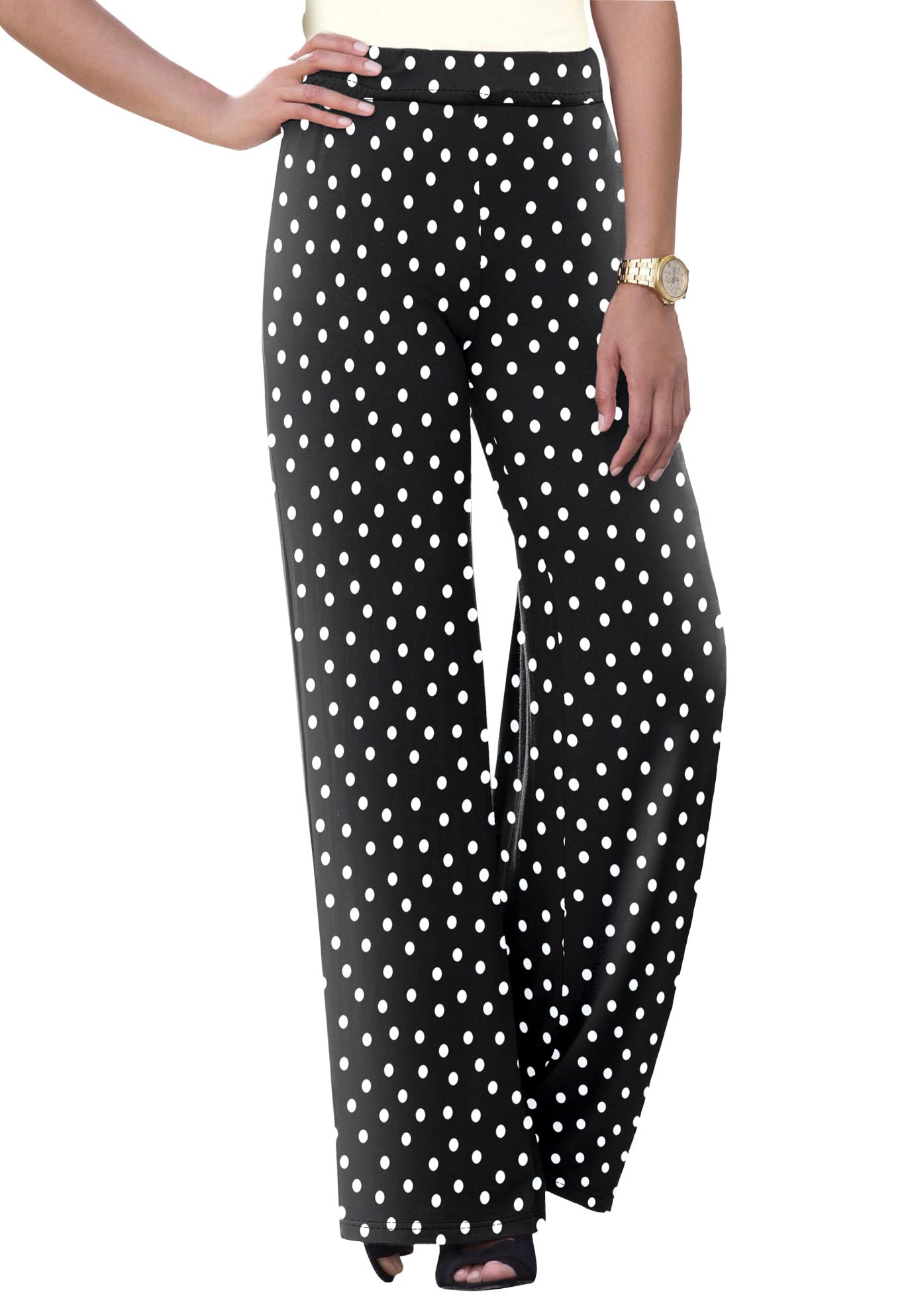 Jessica London Women's Plus Size Everyday Wide Leg Pants - Soft Lightweight Comfortable Trousers for Work, Office & Casual Wear | Stretch Waist Flowy Wide-Leg Design for Curvy Women