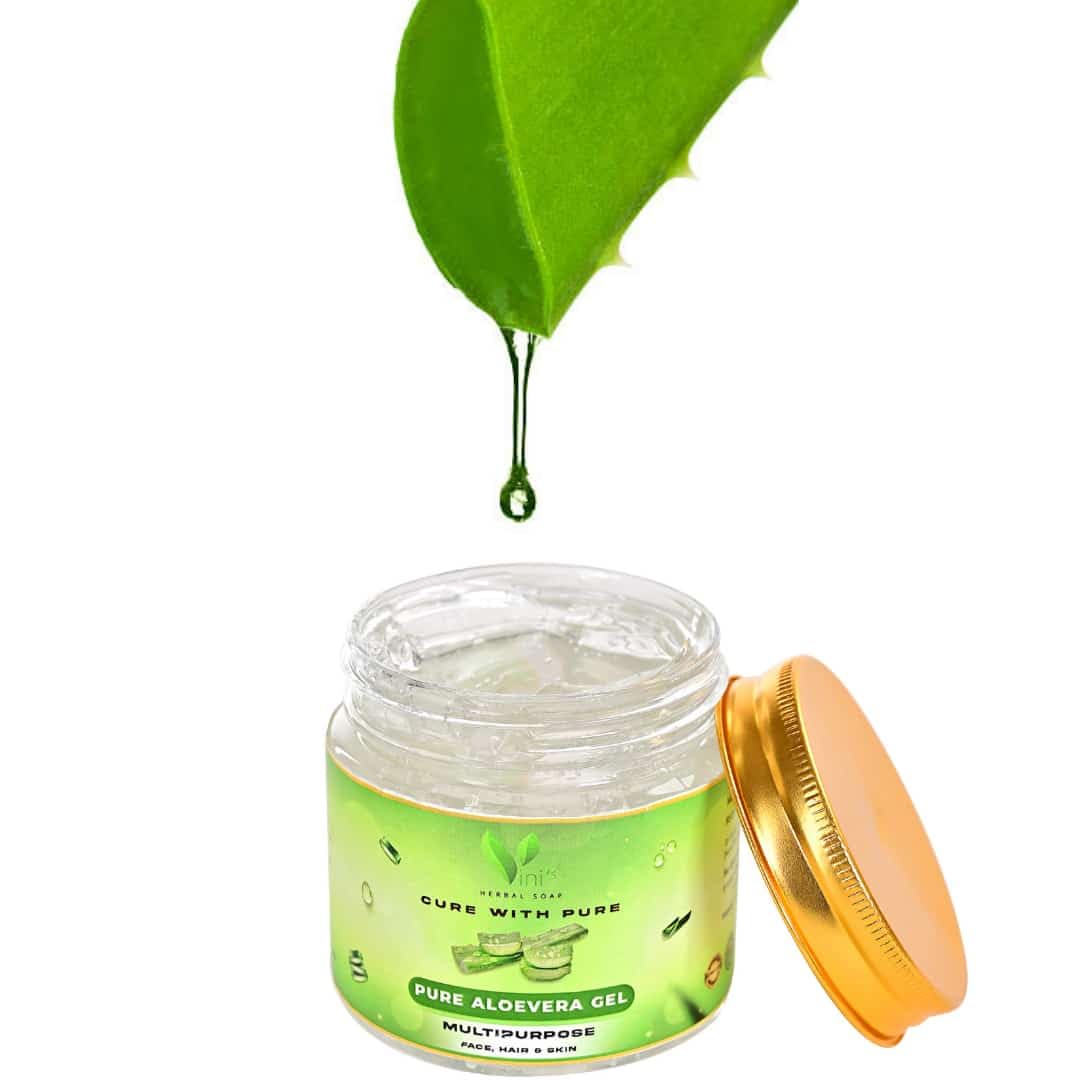 Vini's Pure Aloe Vera Gel for Skin, Face & Hair Care - 200ml | Natural Moisturizer, Sunburn Relief & Hair Mask | Paraben-Free, Silicone-Free Skincare | Perfect for Daily Hydration, After Sun Care & Scalp Treatment