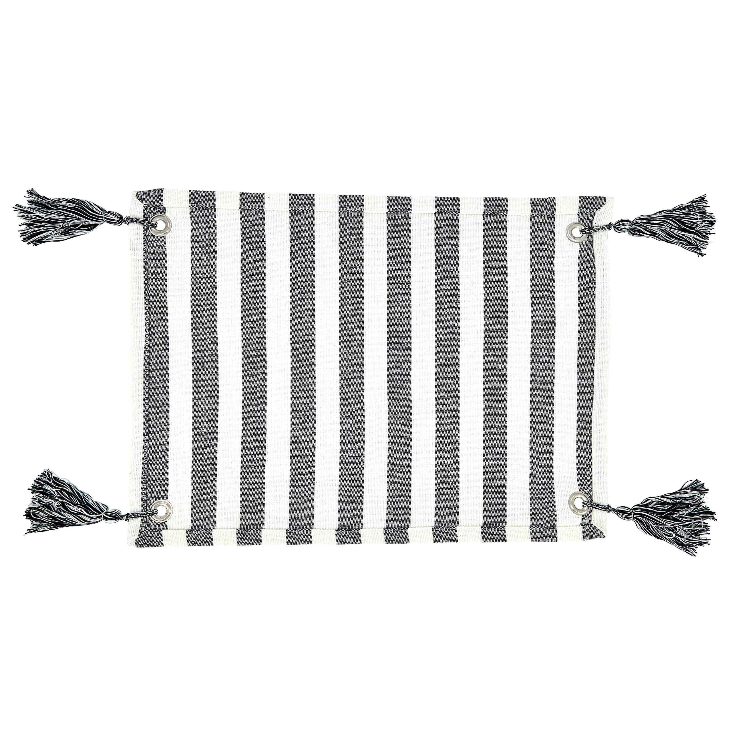 Striped Tassel Table Placemats Set of 4 - Cotton Woven Table Decor for Dining Room, Kitchen, and Party Settings - Perfect for Thanksgiving, Christmas, and Everyday Use