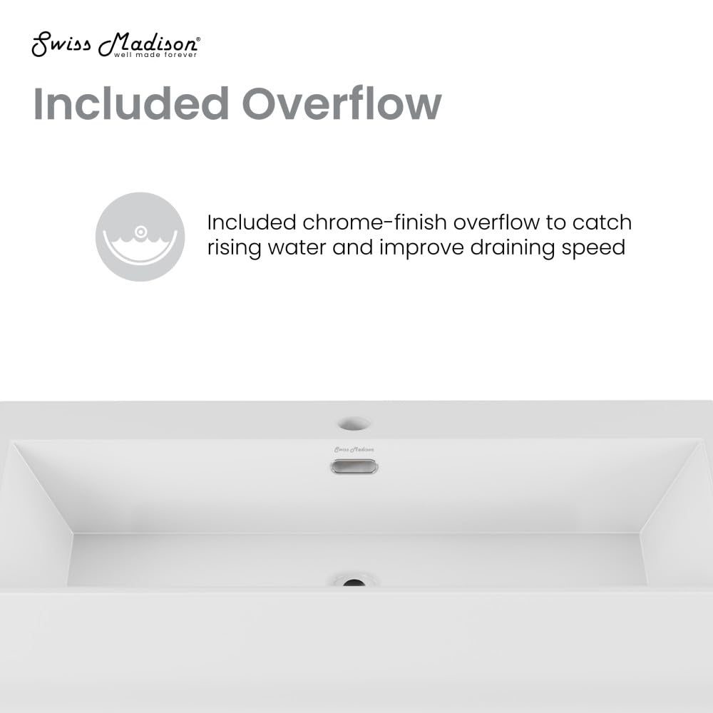 Concorde 30 Inch Modern Rectangle Bathroom Console Sink with Brushed Gold Legs - Perfect for Vanity, Powder Room, and Guest Bathroom Decor