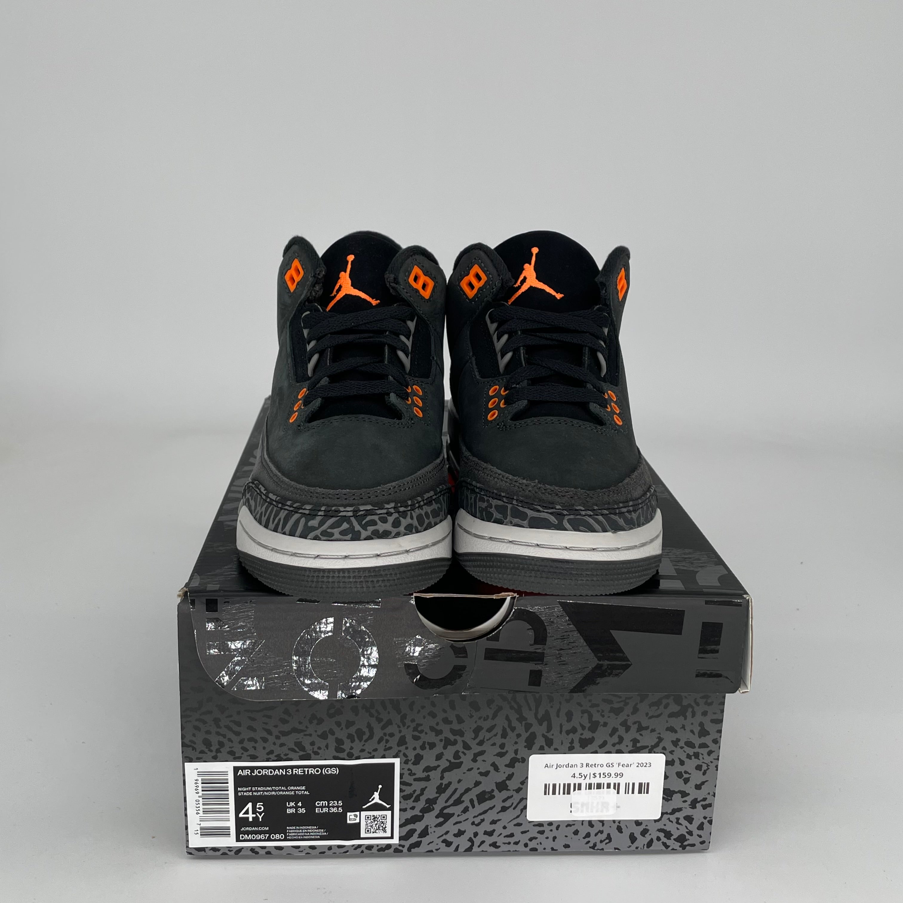 Air Jordan 3 Fear Sneakers - Size 4.5Y (DM0967-080) - Retro Basketball Shoes for Men & Women - Perfect for Streetwear, Gym & Casual Fashion