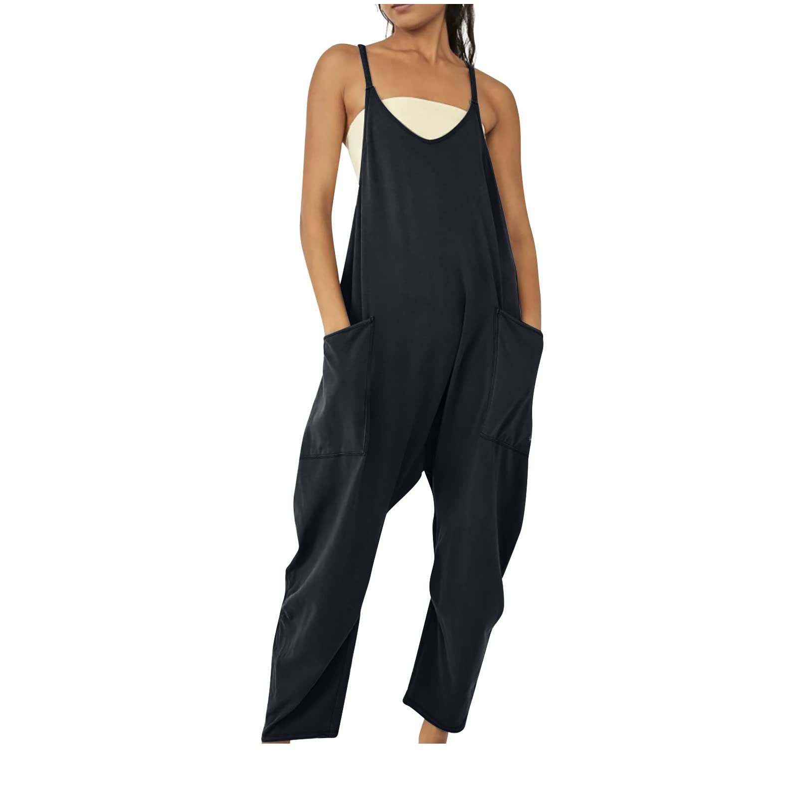 Plus Size Jumpsuits for Women 2024 - Sleeveless Romper Shorts with Adjustable Straps | Summer Outfits & Beach Wear