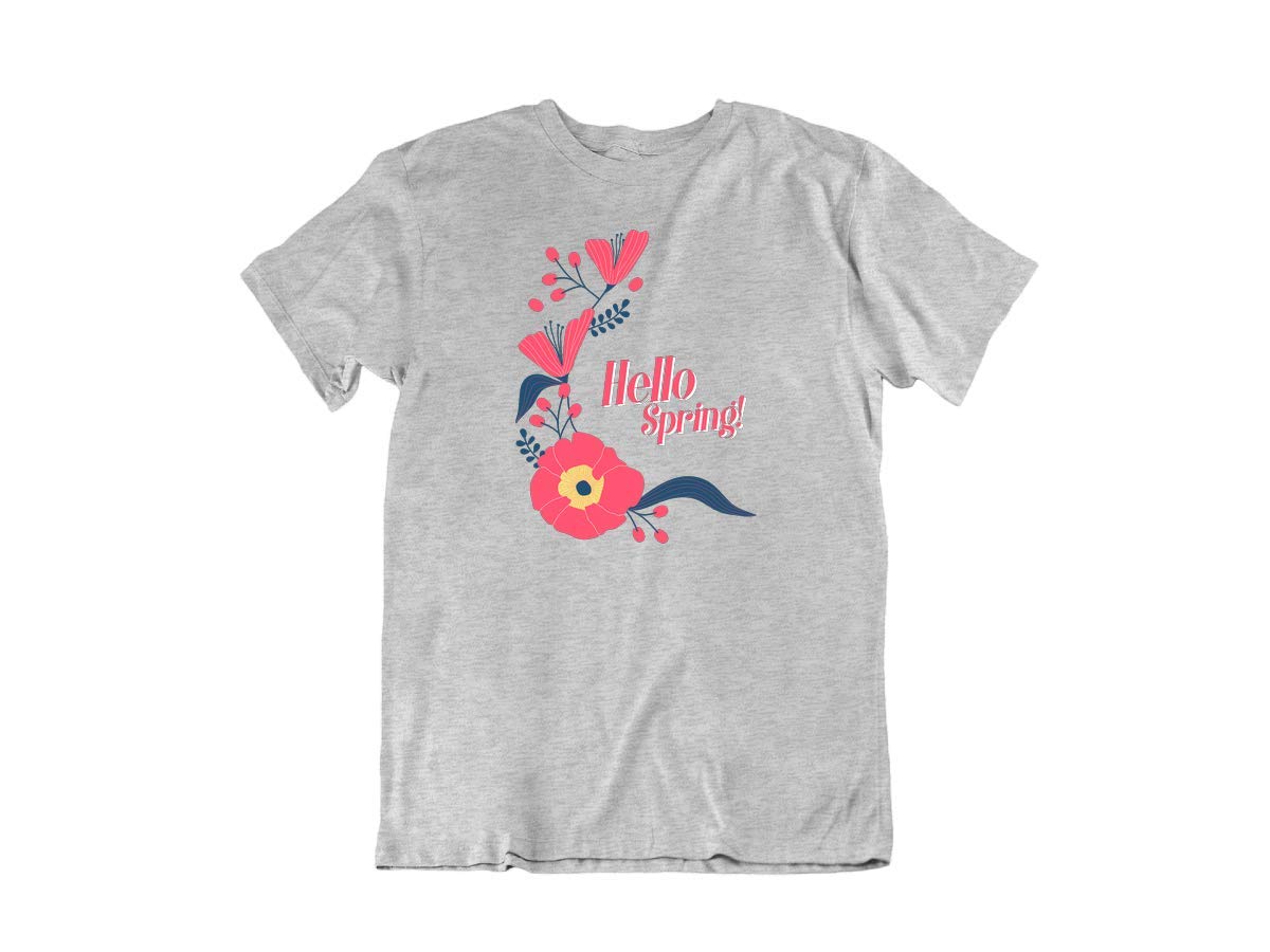 Vintage Floral Cotton T-Shirt for Women - Spring Pink Flowers Farmhouse Style Fashion Top | Perfect for Casual Wear, Spring Outfits & Home Decor Matching