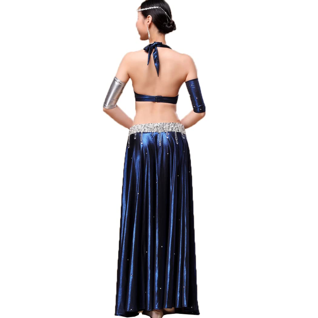 Belly Dance Costume for Women - Professional Belly Dancer Outfit with Top Bra & Ruffled Skirt Set | Perfect for Performances, Halloween, and Dance Parties