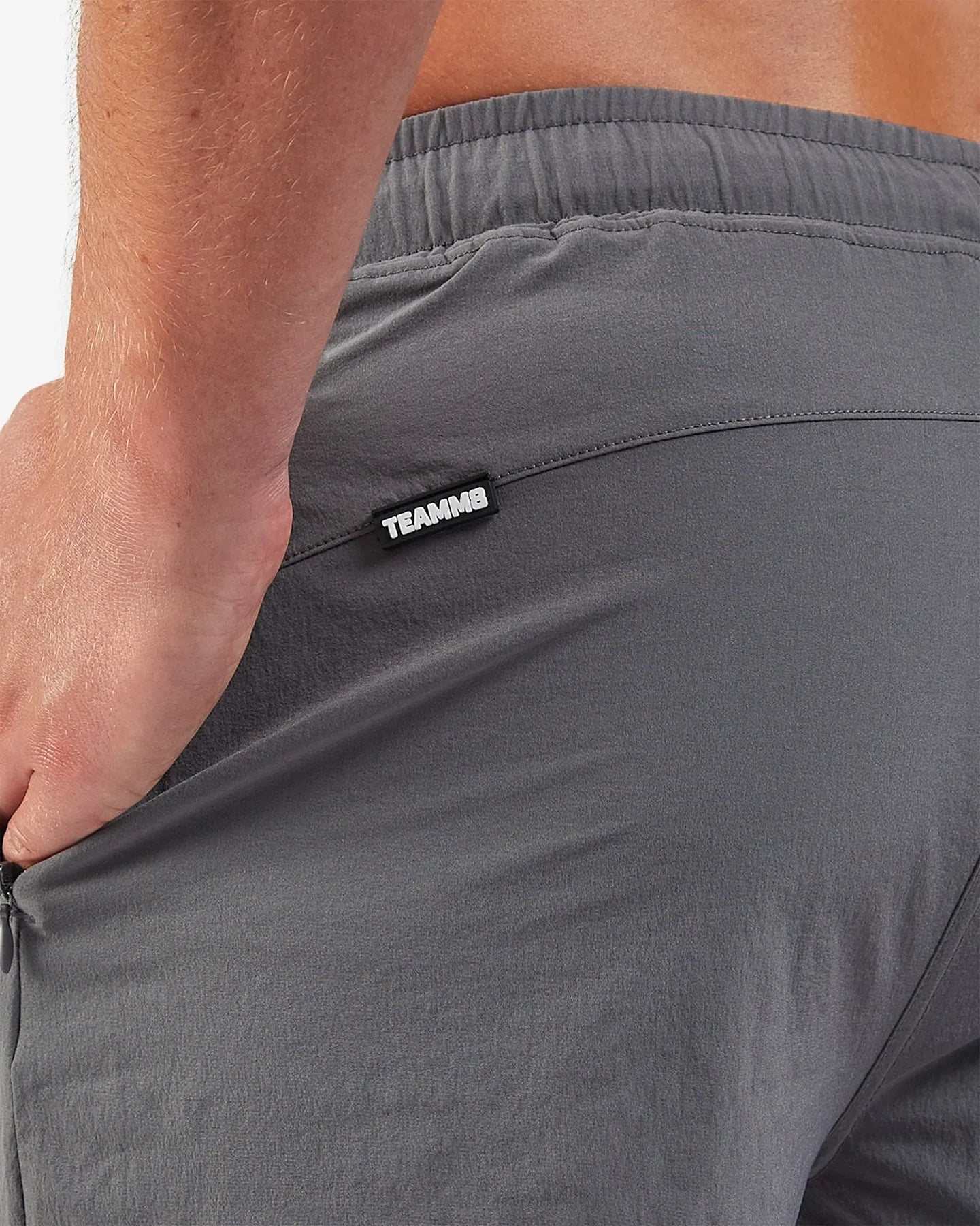 Teamm8 Track 6 Gym Shorts for Men - Breathable Workout Shorts with Pockets - Licorice Grey - Perfect for Running, Training & Gym Sessions