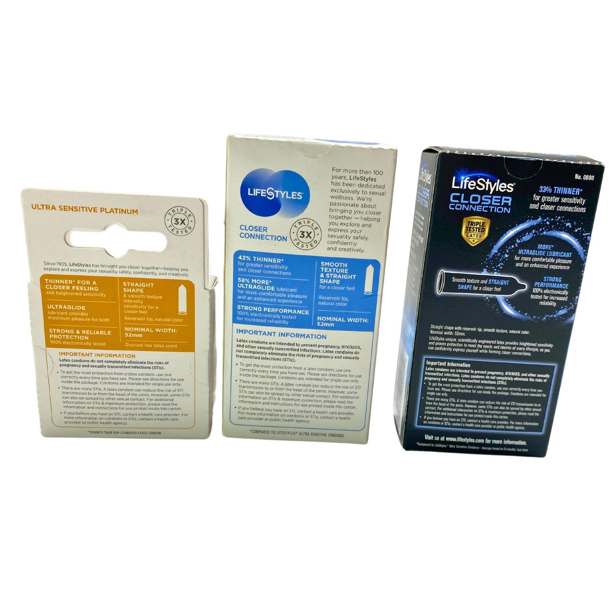 Premium Lifestyles Natural Rubber Latex Condoms - 55 Pack | Ultra Thin & Sensitive for Maximum Protection | Perfect for Safe Sex, Travel & Discreet Protection