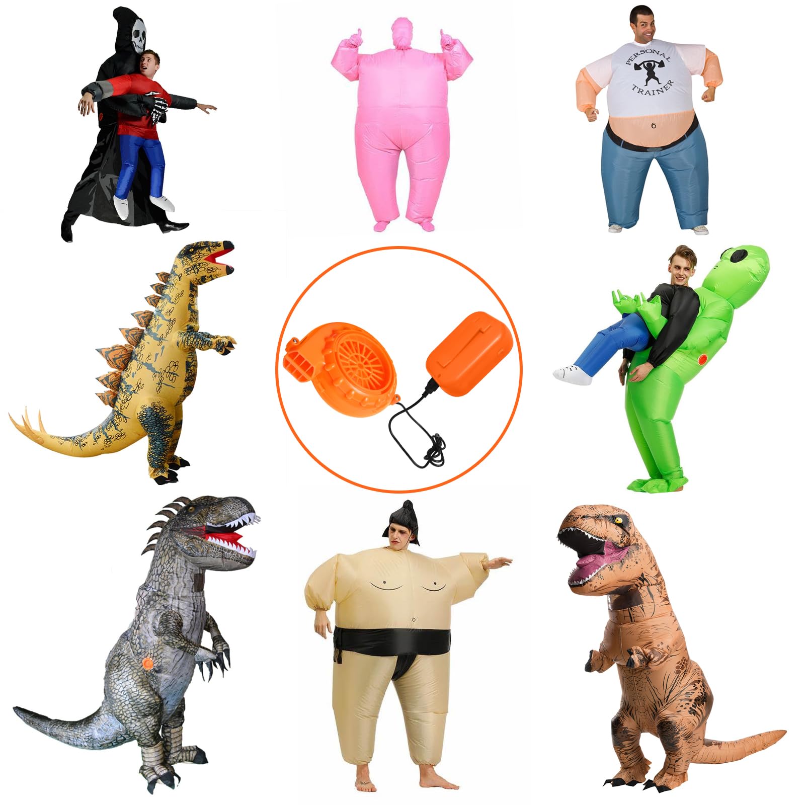 Replacement Inflatable Costume Fan - Mini Blower Pump for Dinosaur & Halloween Costumes - Perfect for Inflatable Halloween Decorations & Cosplay Events