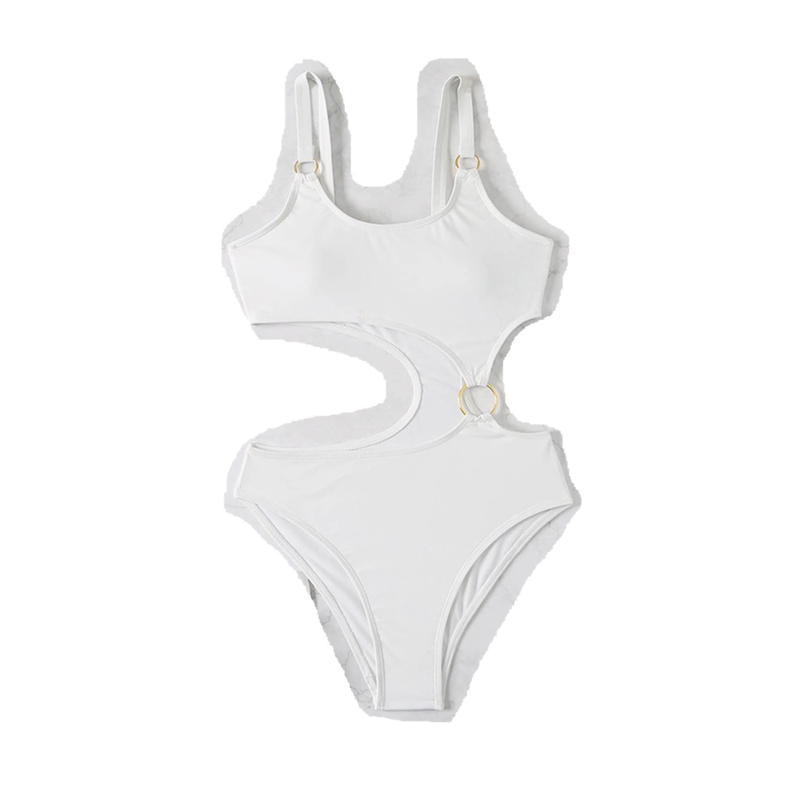 Sexy Hollow Out One Piece Swimsuit for Women - Waist Cutout Design with Clear Straps - Perfect for Beach Vacations, Pool Parties & Summer Getaways