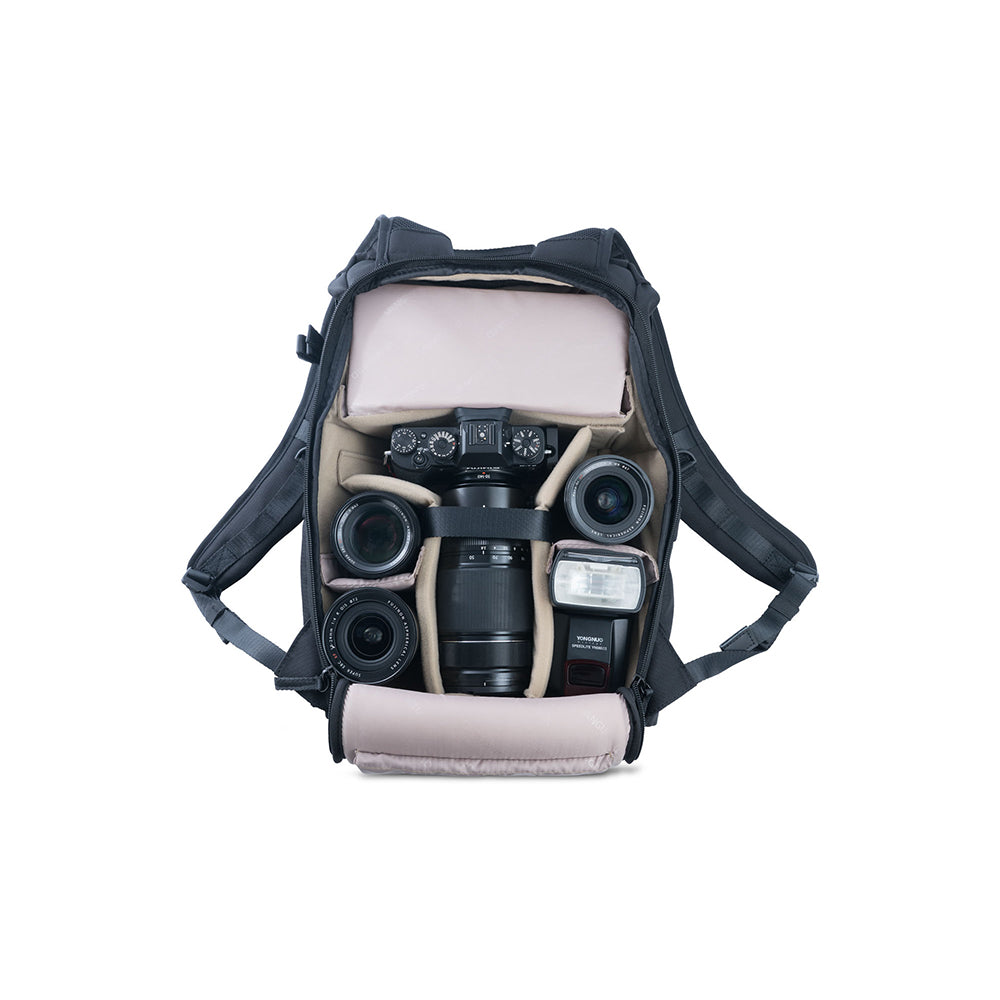 VEO GO 42M BK Professional DSLR Camera Backpack - Waterproof & Shockproof Black Camera Bag for Photographers - Perfect for Travel, Hiking & Outdoor Photography