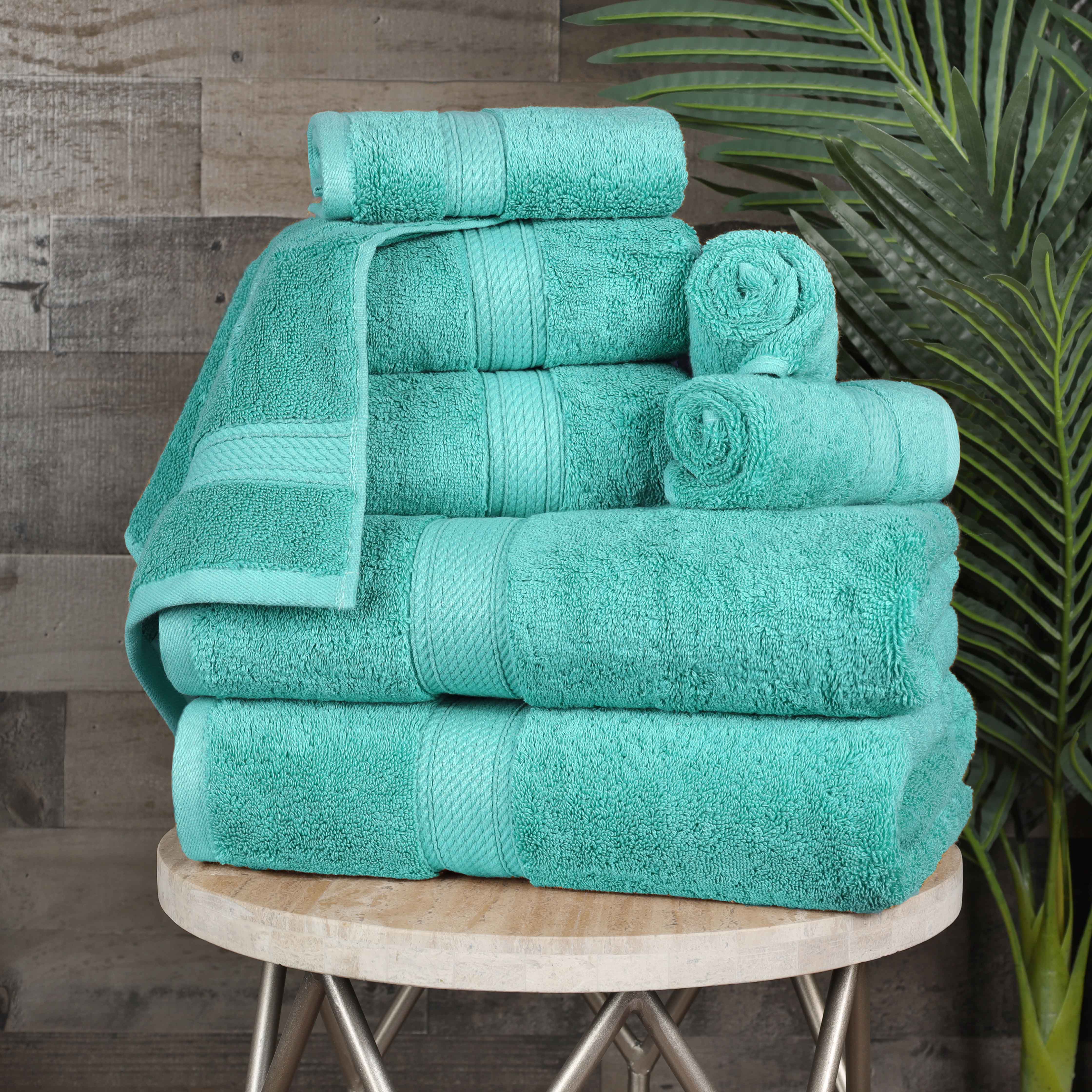 Premium 8-Piece Egyptian Cotton Towel Set - Ultra Soft, Heavyweight & Plush for Bath, Spa & Luxury Home Decor