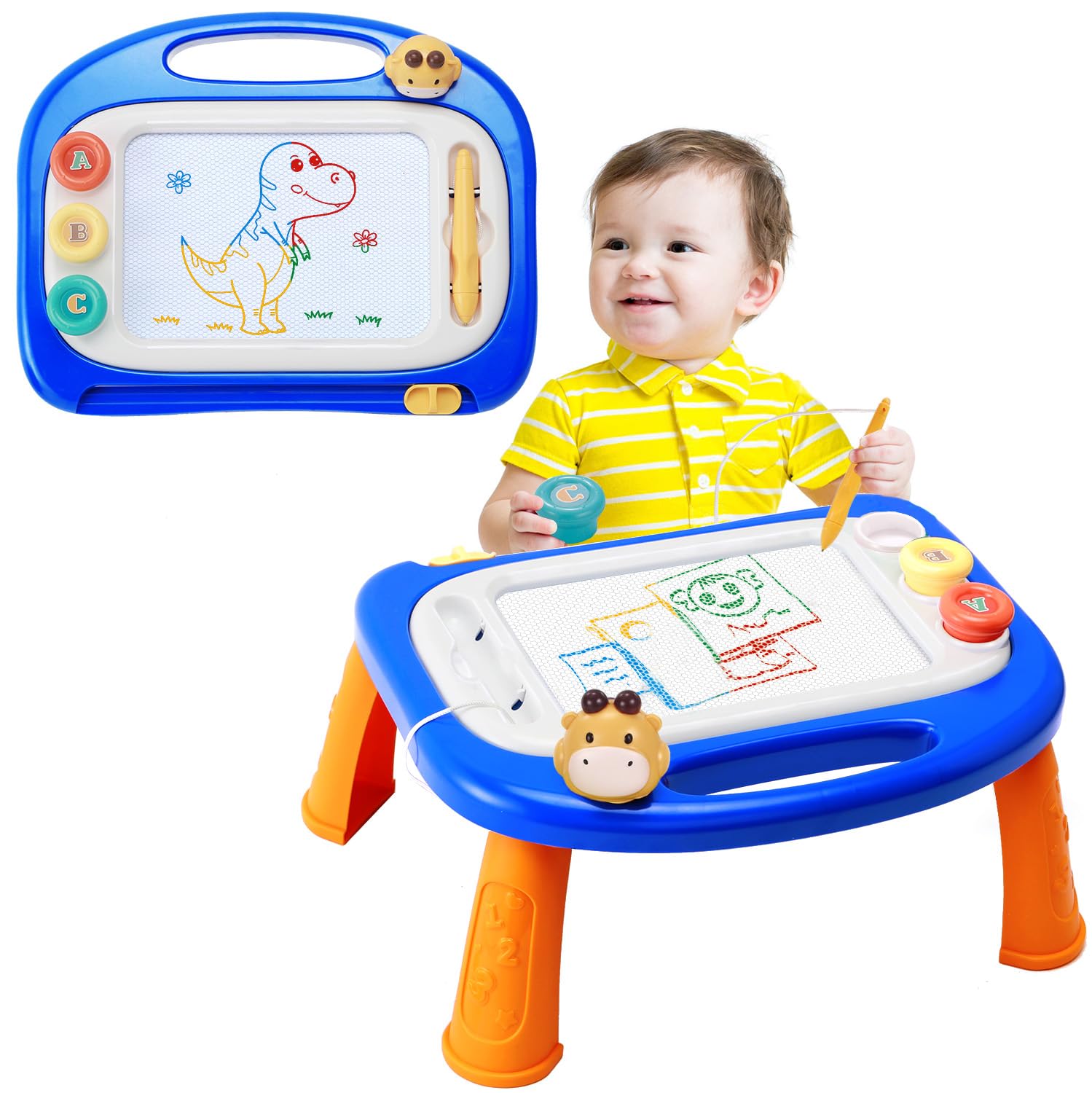 Magnetic Drawing Doodle Board for Toddlers 1-4 Years Old - Educational Learning Sketch Pad Toy for Boys & Girls - Perfect Birthday Gift for 1, 2, 3 Year Old Kids - Ideal for Home, Travel & Preschool Activities