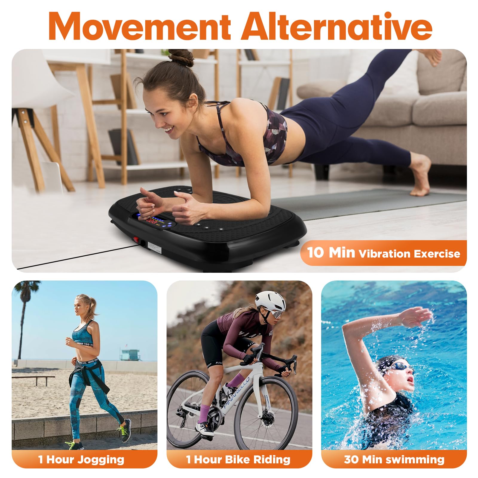 Vibration Plate Exercise Machine - Full Body Workout Equipment for Weight Loss & Toning | Power Board Vibration Platform for Home Gym & Fitness Training