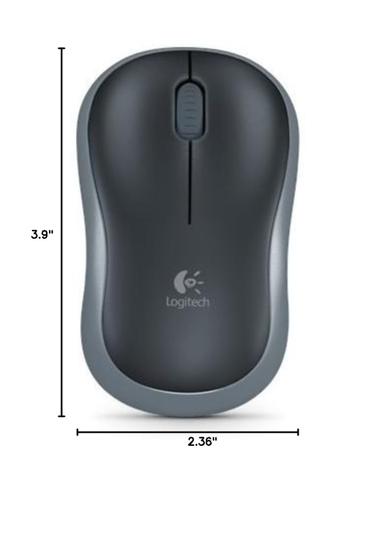Logitech M185 Wireless Mouse - Black & Red, 2.4GHz USB Receiver, 12-Month Battery Life for Laptop, PC, Mac - Perfect for Office, Home, Gaming & Travel