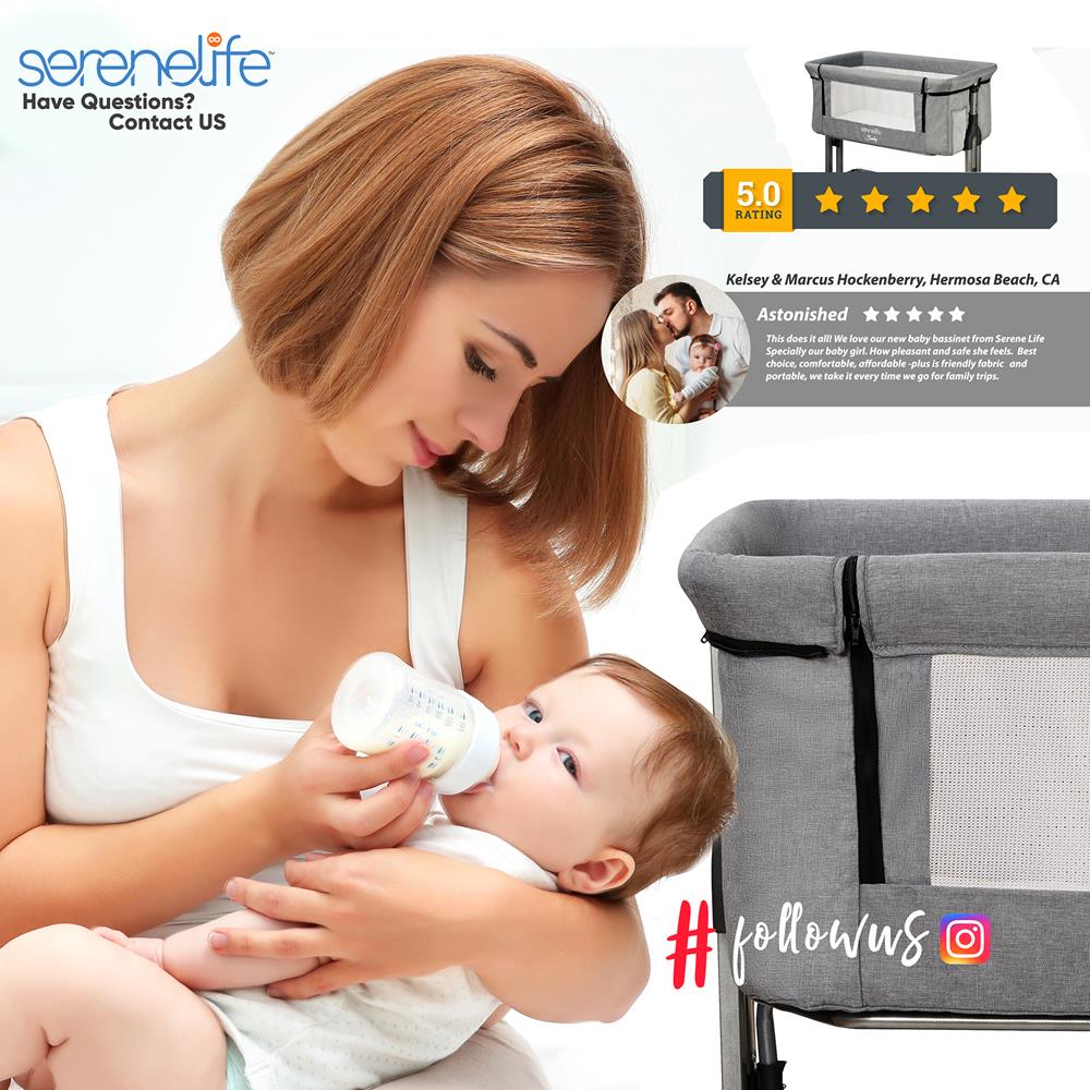 Portable Crib for Newborn Babies - Lightweight Travel Crib with Breathable Mesh Sides | Perfect for Home, Travel & Daycare Use