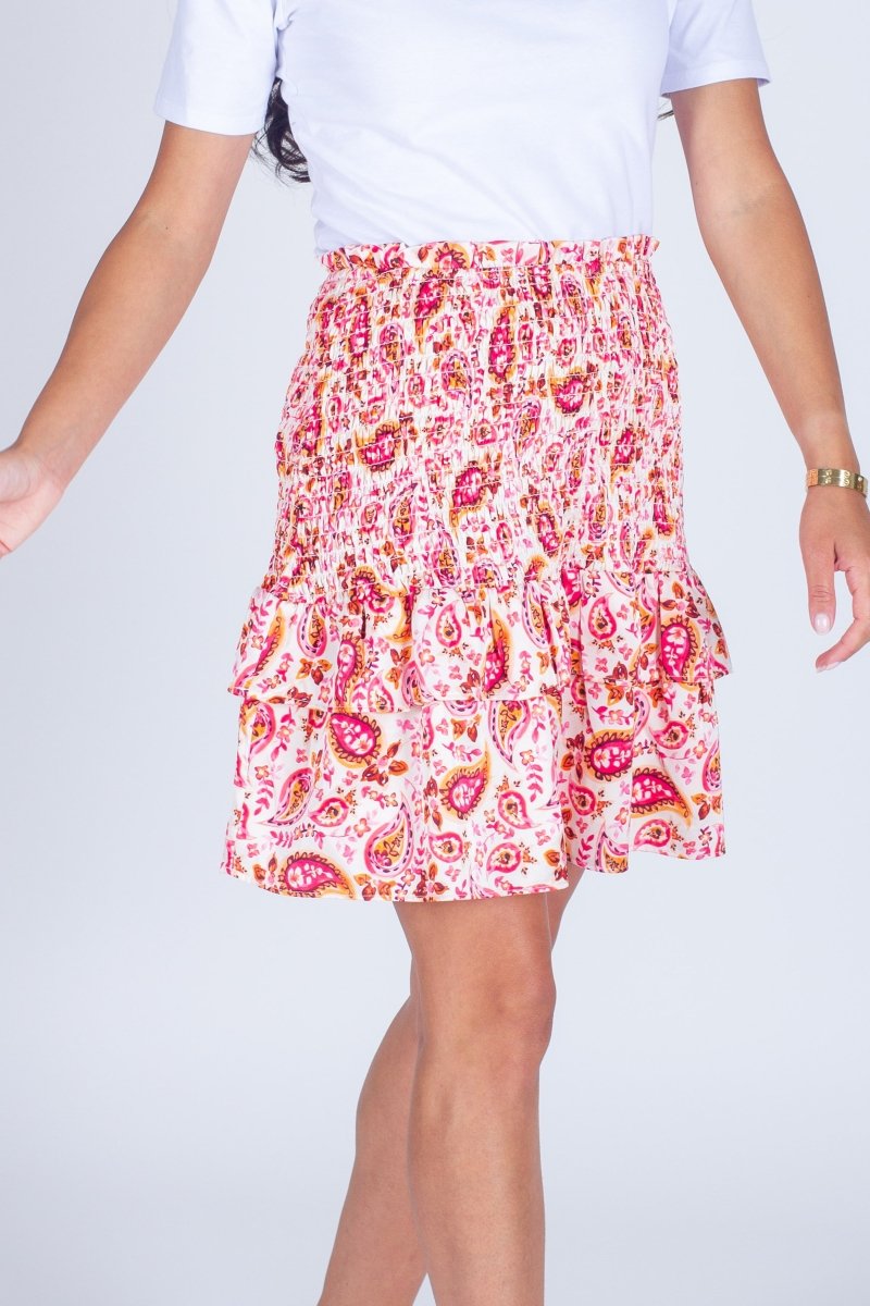 EMILY SKIRT - Women's Flowy Pink Midi Skirt Size 18 | Casual Summer Dressy Outfit | Perfect for Beach, Office & Date Night