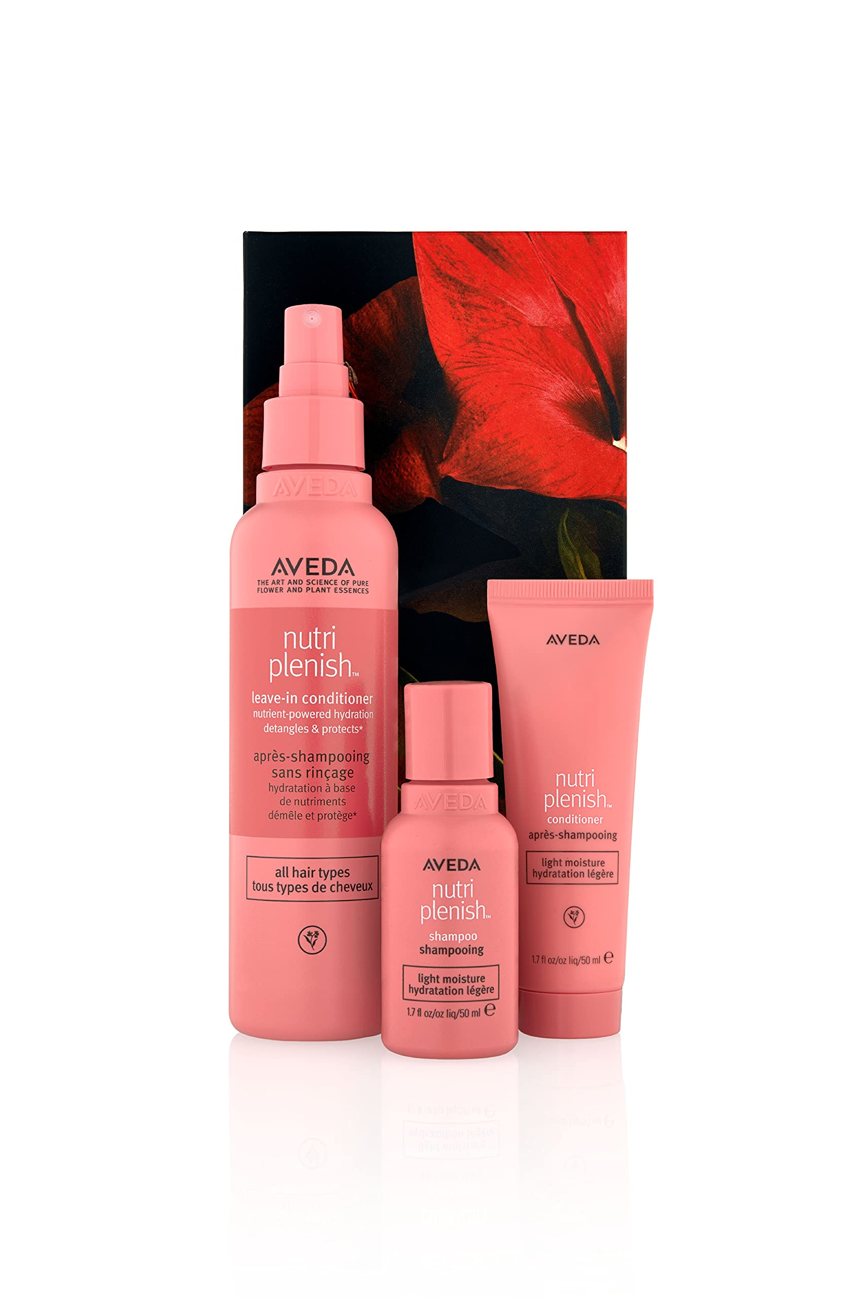 Aveda NutriPlenish Light Moisture Hair Trio Gift Set 2020 | Shampoo, Conditioner & Leave-In Treatment for Dry Hair | Perfect for Daily Hydration & Nourishment