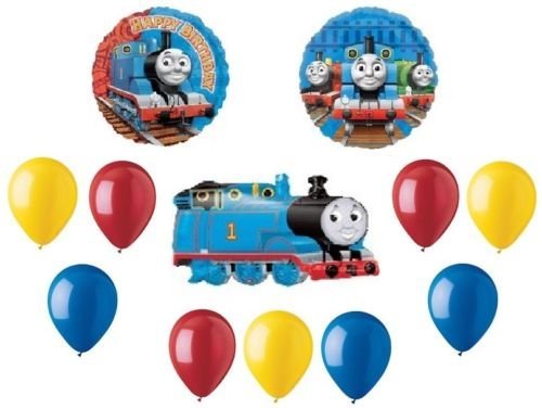 Thomas The Tank Engine 12-Piece Mylar & Latex Balloon Kit - Birthday Party Decorations for Kids, Baby Showers & Train-Themed Events