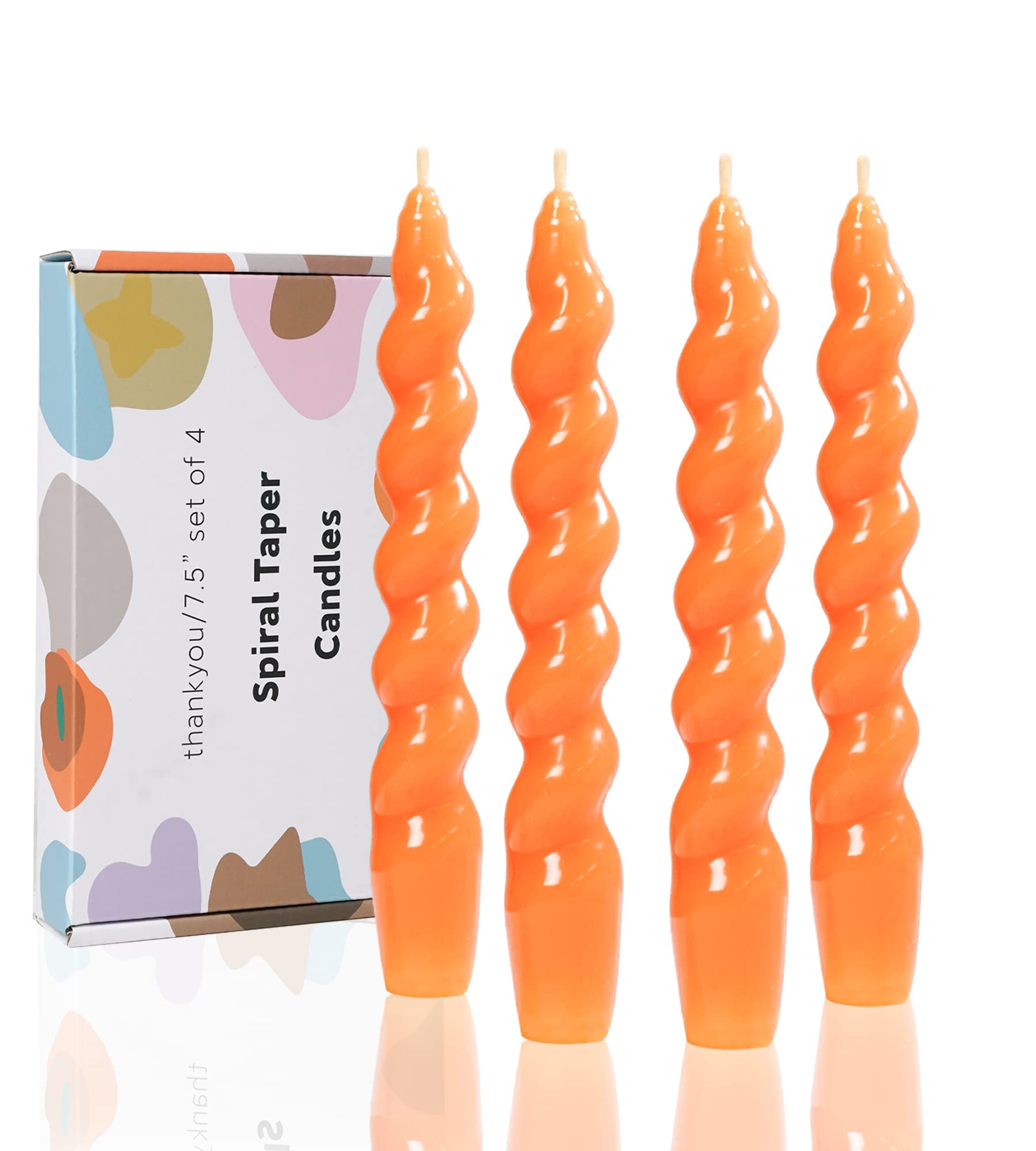 Orange Spiral Taper Candles - 7.6