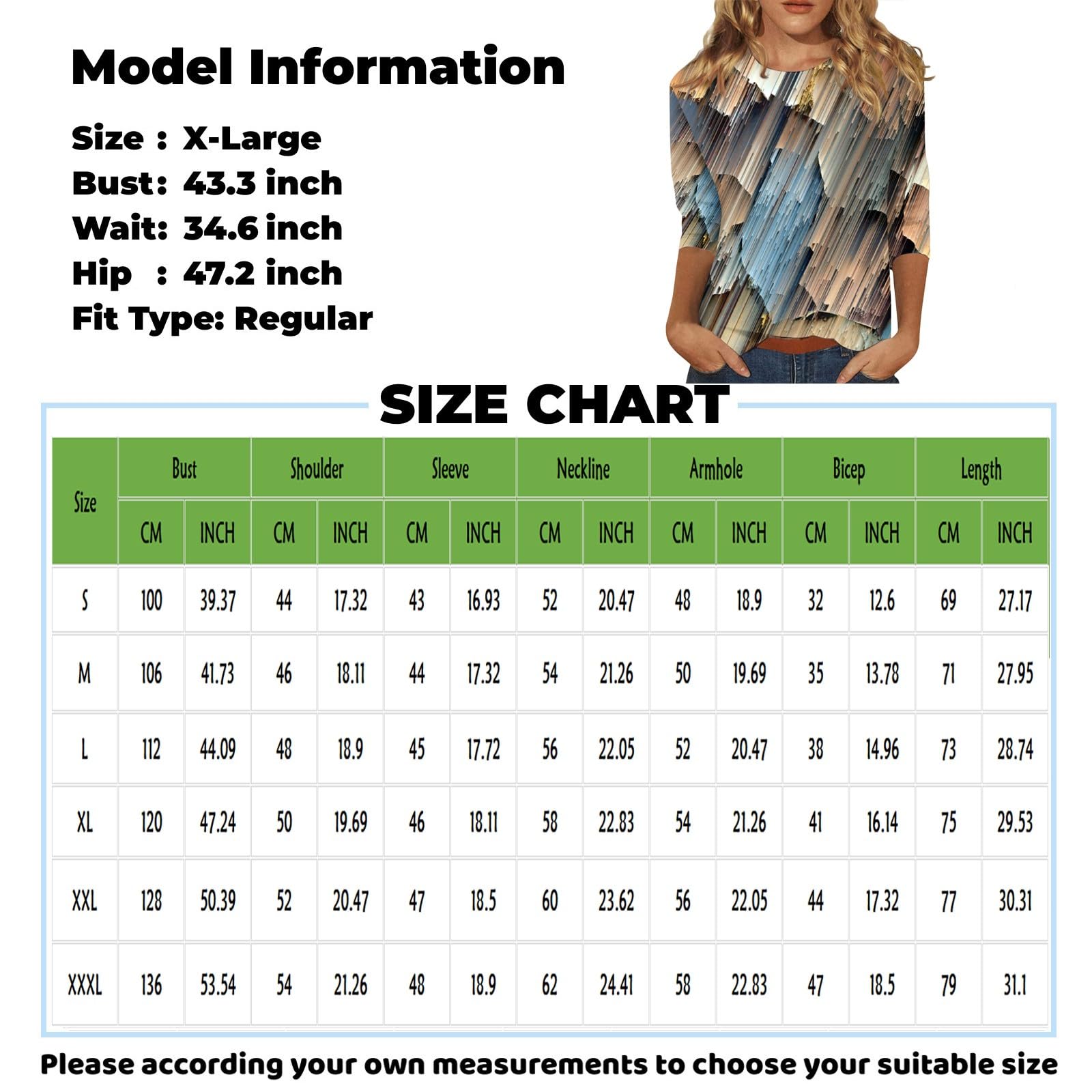 Trendy 2024 Women's Work Tops - 3/4 Sleeve Graphic Tee Shirts for Fall | Office Wear & Casual Outfits