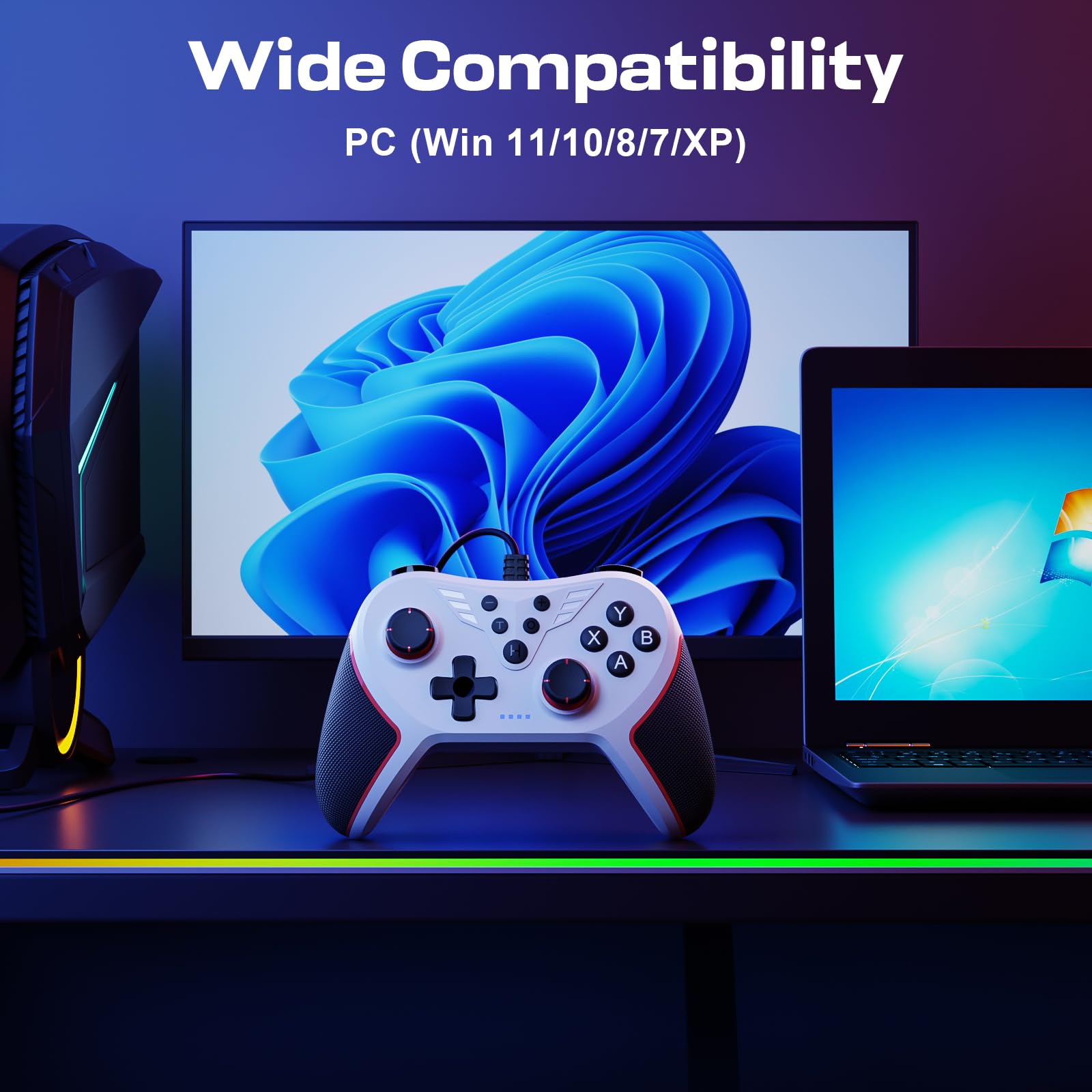 RivalPlay Wired PC Controller with 2 Mappable Buttons & Vibration - for Windows 7/8/10/11 Gaming