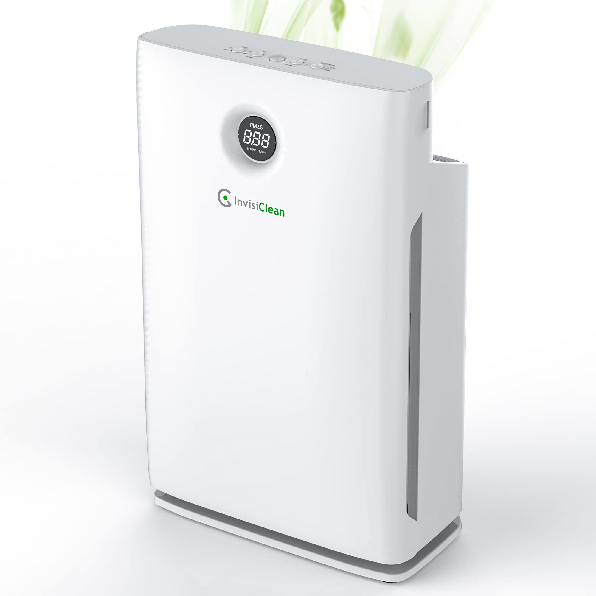 InvisiClean Claro IC-4524 Air Purifier for Large Room up to 1600 Sq Ft - H13 True HEPA Filter, UV Light, Zero Ozone - Removes Smoke, Dust, Pet Hair & Allergens - Ideal for Bedroom, Living Room & Office Use