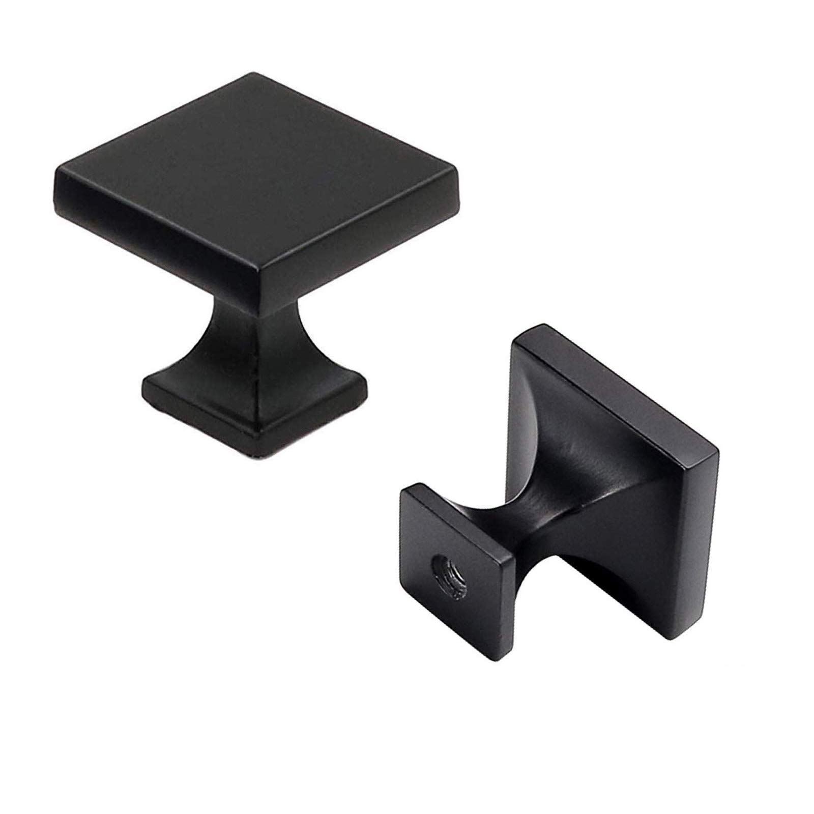 Goldenwarm Black Metal Kitchen Cabinet Knobs - 50 Pack Square Drawer Pulls for Dressers & Cabinets | Durable Hardware for Kitchen, Bathroom & Furniture Upgrade