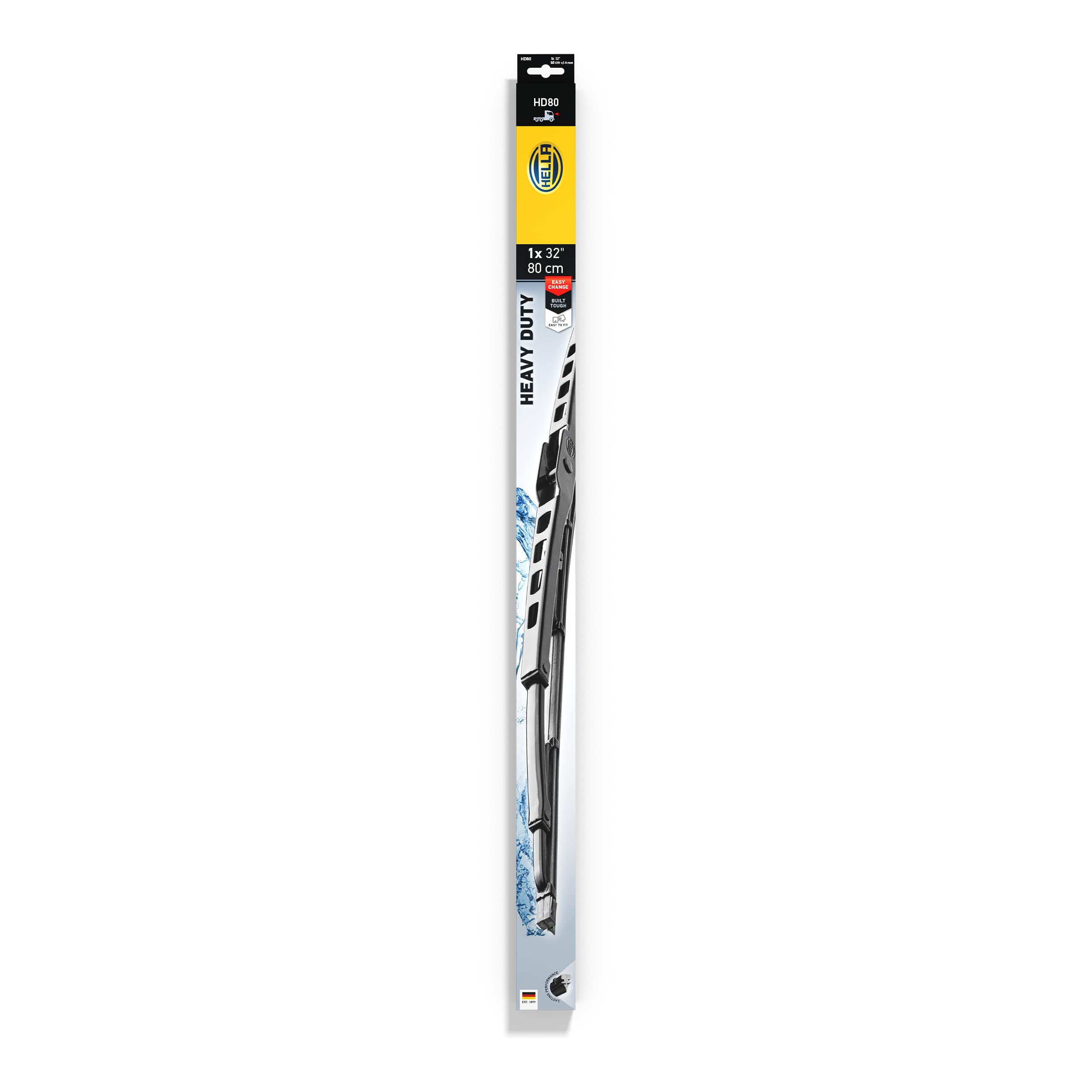 Hella OE Quality 32 Inch All-Season Graphite-Coated Heavy Duty Wiper Blade - Single (191398321) for Trucks, SUVs & Commercial Vehicles in Rain, Snow & Extreme Weather
