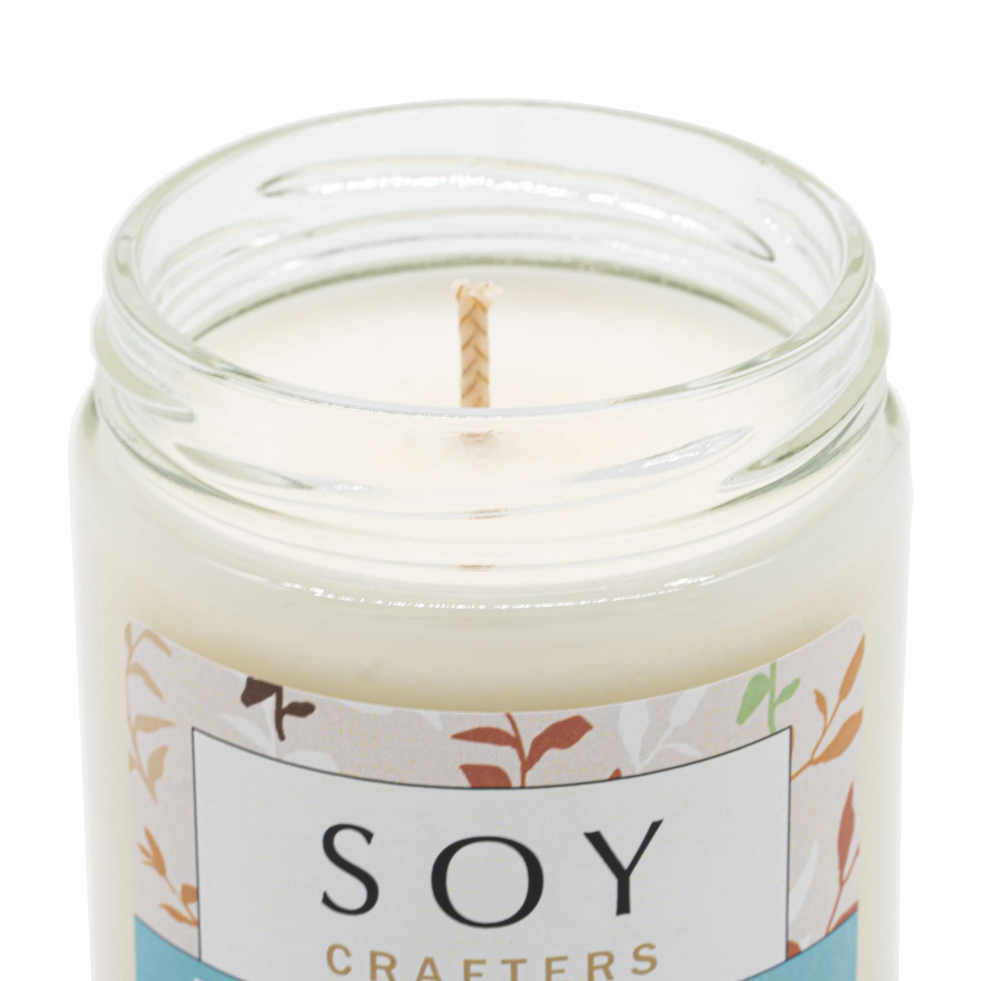 Lavender & Sage Scented Soy Candle - 100% Natural, Chamomile & Rosemary Infused | 9oz Clear Jar Candle for Home Relaxation, Spa, Yoga & Meditation