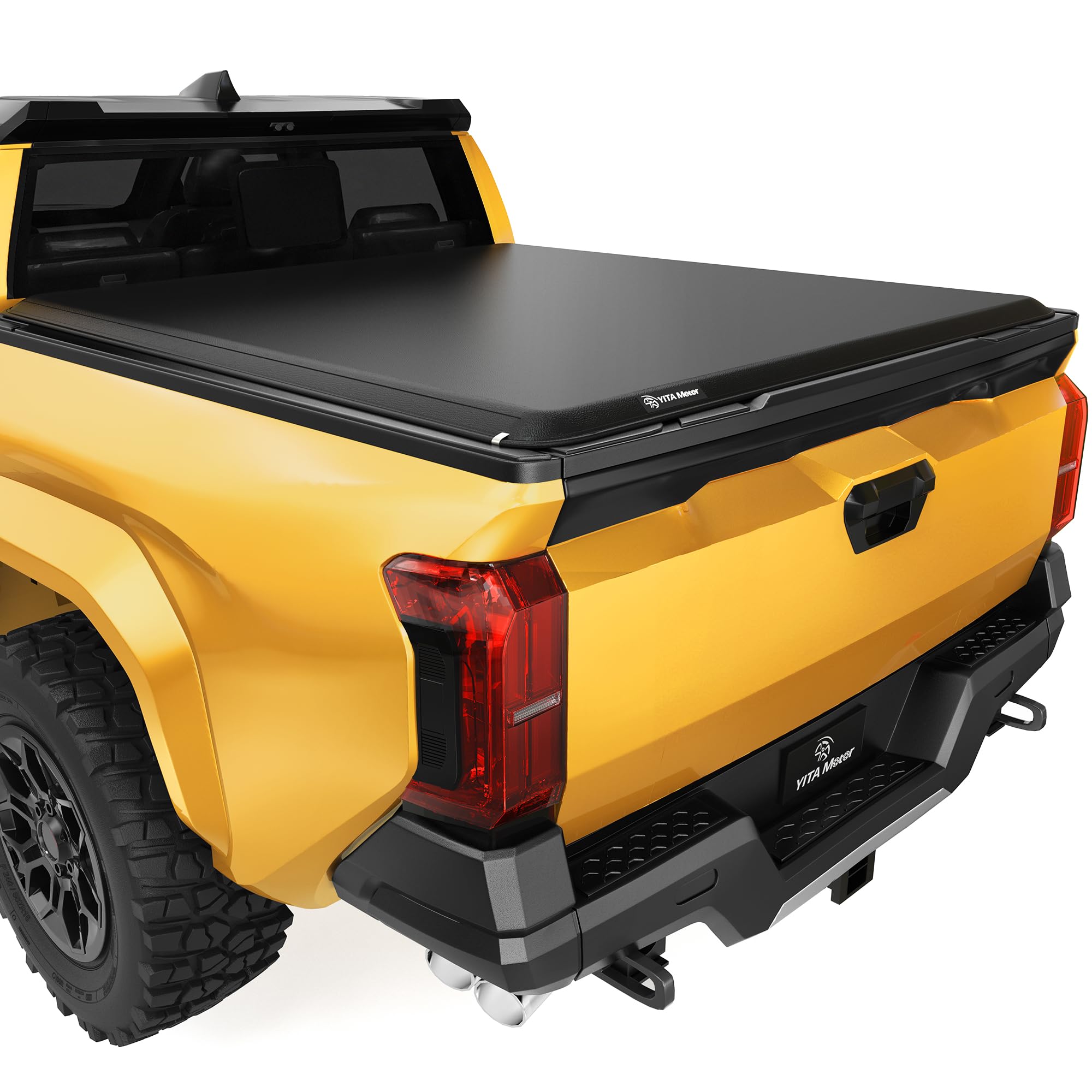 YITAMOTOR Soft Roll Up Truck Bed Tonneau Cover for Toyota Tacoma 2024-2025 (5 ft Bed, Excludes Trail Edition) - Waterproof & UV-Resistant Pickup Truck Bed Cover with Deck Rail System - Perfect for Hauling Gear, Camping & Outdoor Adventures