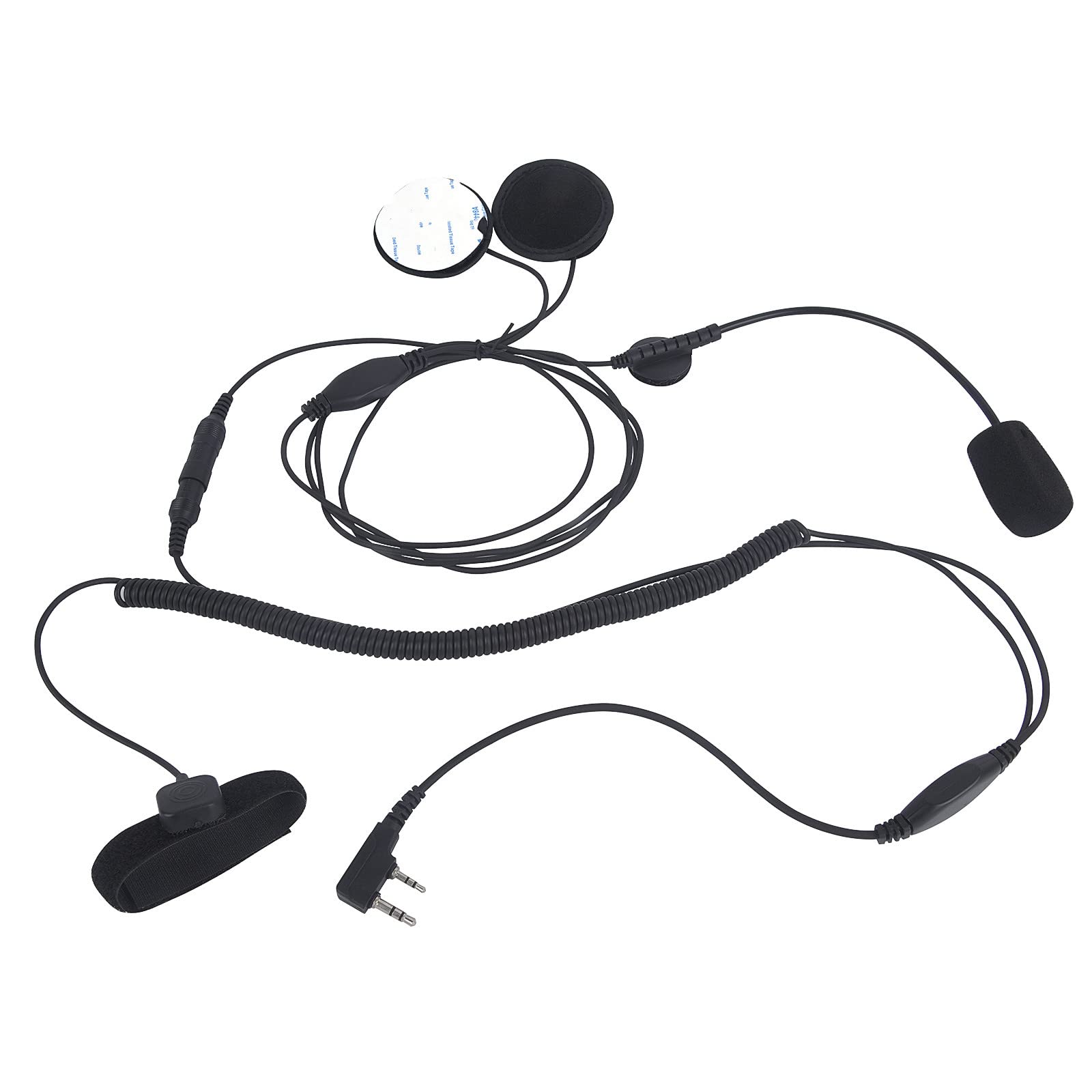 Baofeng Kenwood Bike Helmet Headset - 2 Pin K Plug Motorcycle Communication System with Hands-Free Mic & Walkie Talkie Earpiece for Full Face Helmets | Ideal for Cycling, Motorcycling & Outdoor Adventures