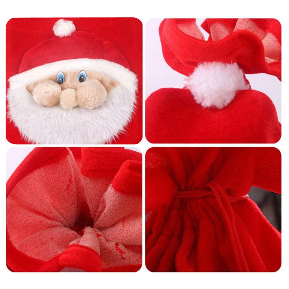 Christmas Stocking Bags for Gifts - Santa Claus Present Sacks with Drawstring for Holiday Parties, Weddings & Festive Celebrations | Perfect for Stocking Stuffers, Party Favors & Holiday Decorations