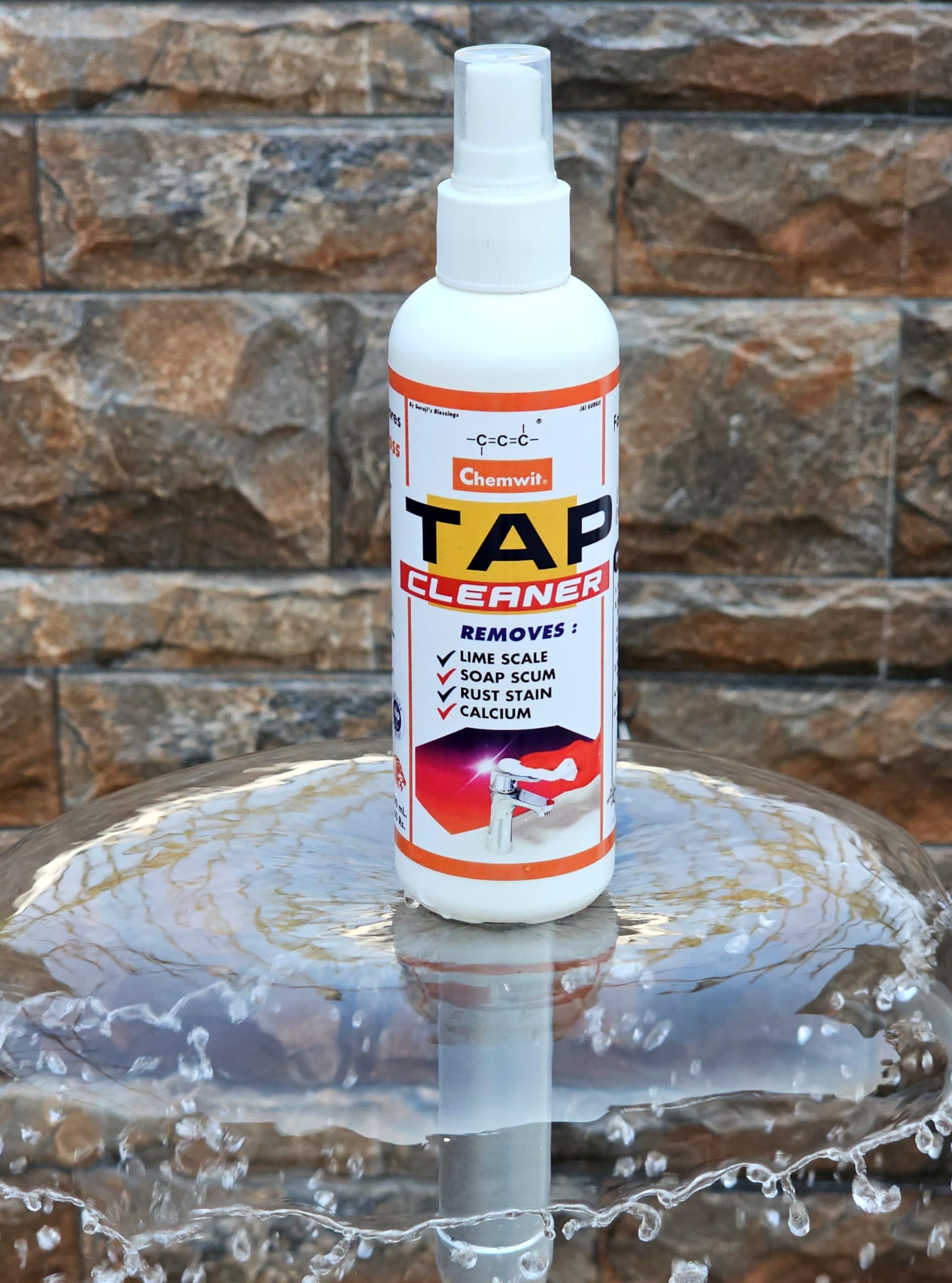 Chemwit - 200mL Hard Water Stain Remover & Limescale Cleaner for Bathroom Faucets, Shower Glass, Tiles - Safe Rust & Mineral Deposit Remover with Corrosion Protection - Perfect for Kitchen Sinks, Shower Doors & Bathroom Fixtures