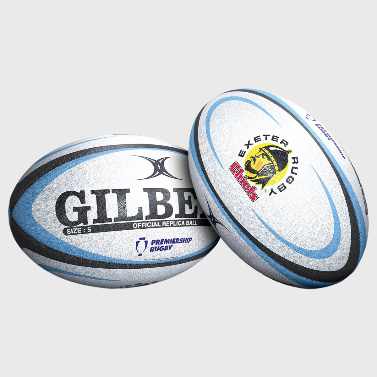 Gilbert Exeter Chiefs Replica Rugby Ball - Official Size 5 Match Ball for Training & Games - Perfect Gift for Rugby Fans & Players - Use for Practice, Matches, or Collectible Display