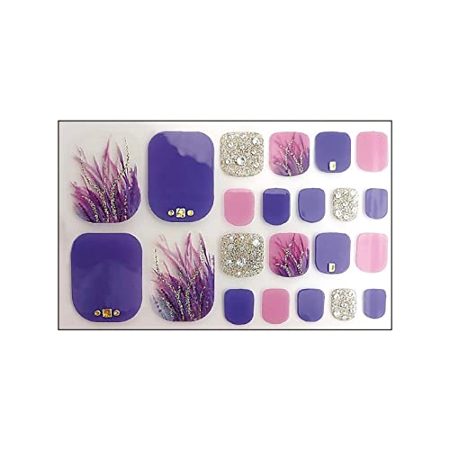 ZITIANY Summer Toe Nail Stickers for Women & Girls - 24PCS Waterproof Self-Adhesive Nail Art Decals with Nail File | DIY Manicure Kit for Pedicure, Beach Vacation & Pool Party