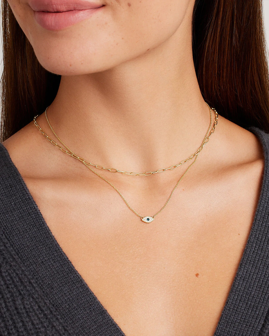 Evil Eye Necklace for Women - Protection Jewelry with Blue Evil Eye Charm, Stainless Steel Chain - Perfect for Good Luck, Spiritual Gifts & Everyday Wear