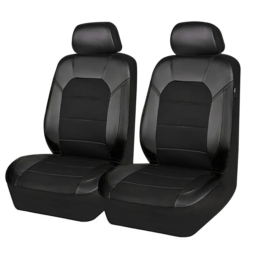 Premium PU Leather & Cloth Car Seat Covers for Lexus RX 350 (2012-2017) - Front Row Black Seat Protectors | Comfortable & Durable Auto Accessories for Daily Commute & Road Trips