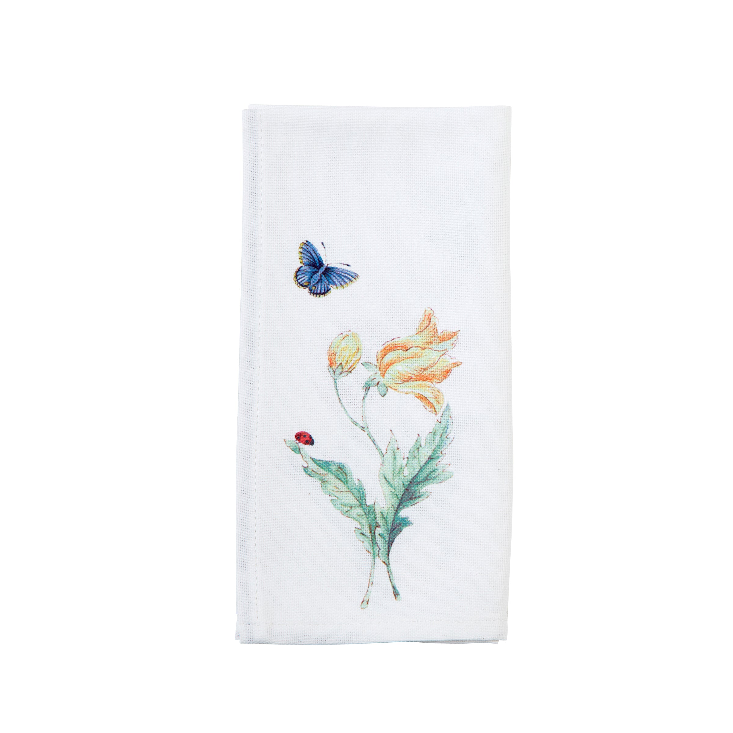 Butterfly Meadow Garden Napkins - Floral Printed Paper Napkins for Parties, Weddings, and Outdoor Events - Elegant Table Decor for Spring and Summer Gatherings