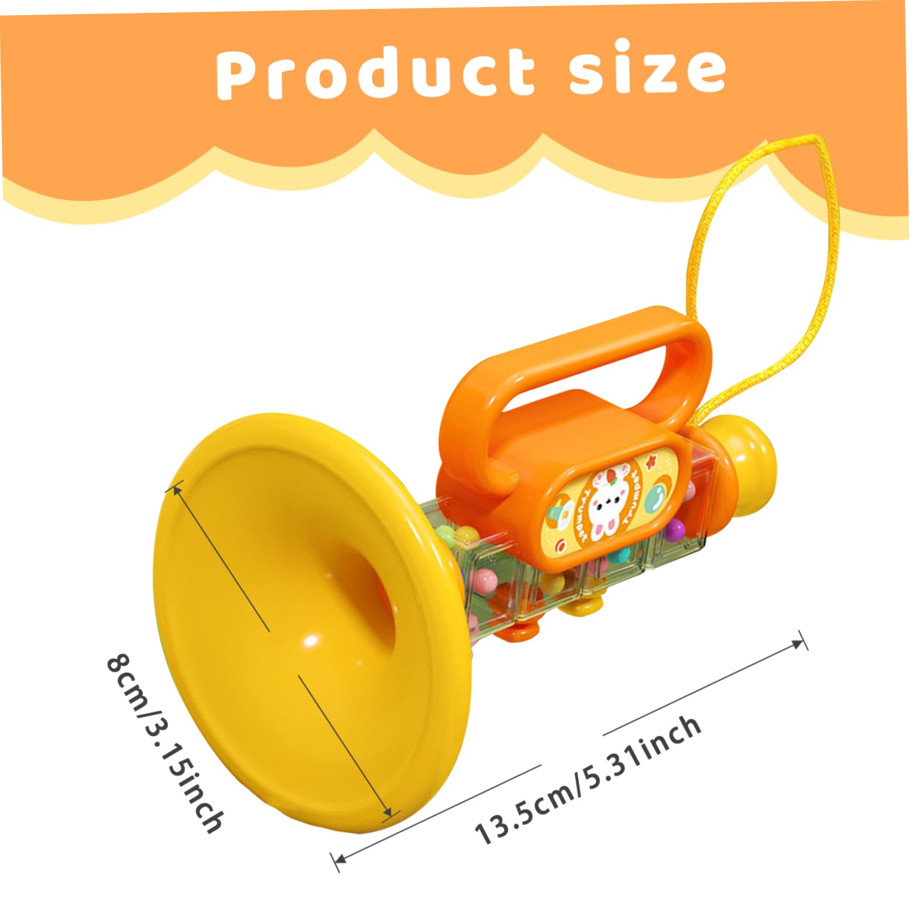 Colorful Playable Toy Trumpet for Kids - Cute Cartoon ABS Musical Instrument with Detachable Hanging Rope | Educational Music Toy for Toddlers & Children | Perfect for Birthday Gifts, Early Learning & Musical Development