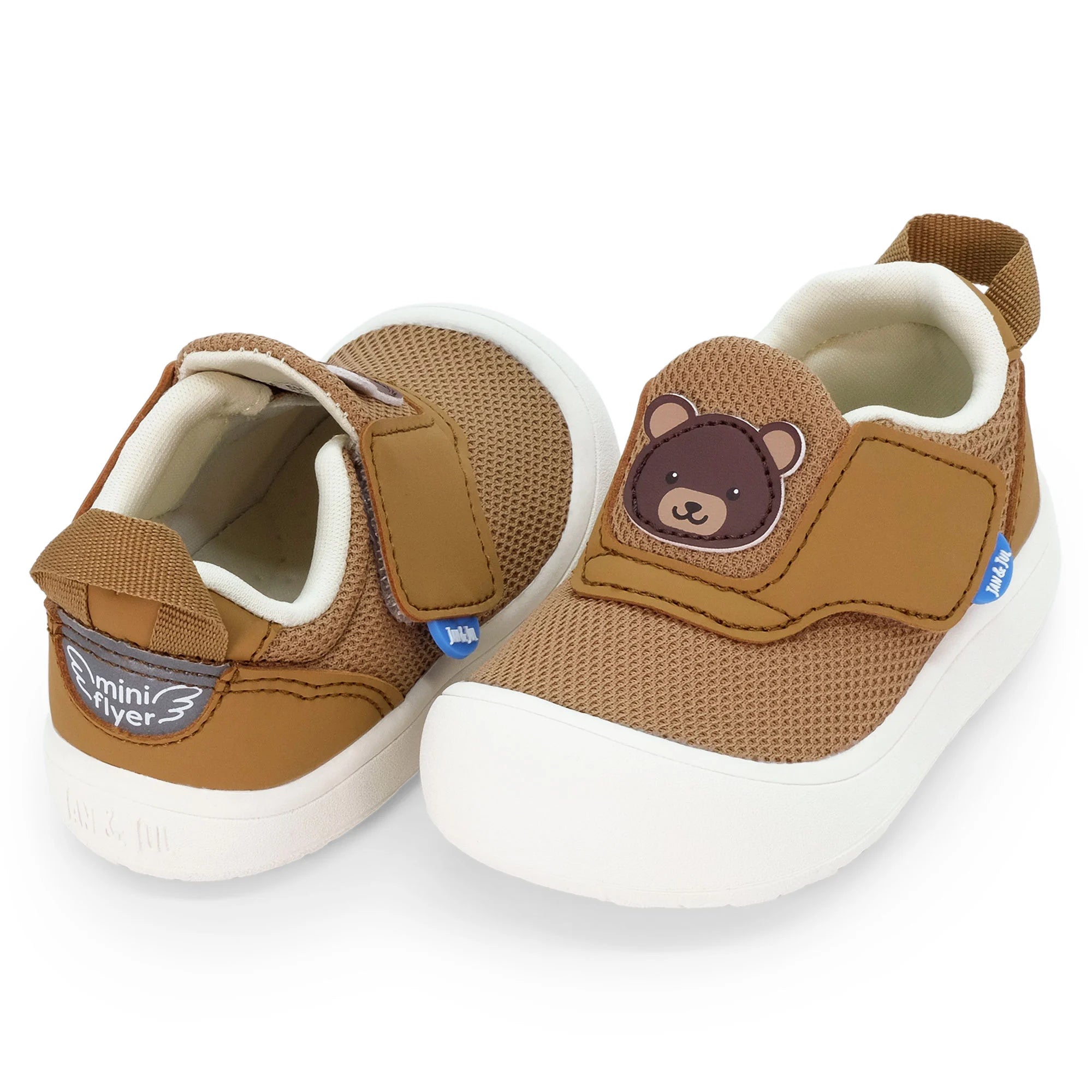 Jan & Jul Brown Bear Mini Flyer Toddler Sneakers - Cute & Comfortable Walking Shoes for Baby Boys & Girls - Perfect for Playtime, Park Outings & First Steps