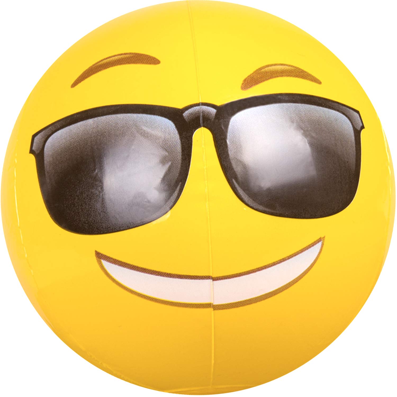 Coconut Float Emoji Beach Balls - 18 Inch Inflatable Summer Pool Toys for Parties, Swim Events, Beach Trips & Backyard Fun