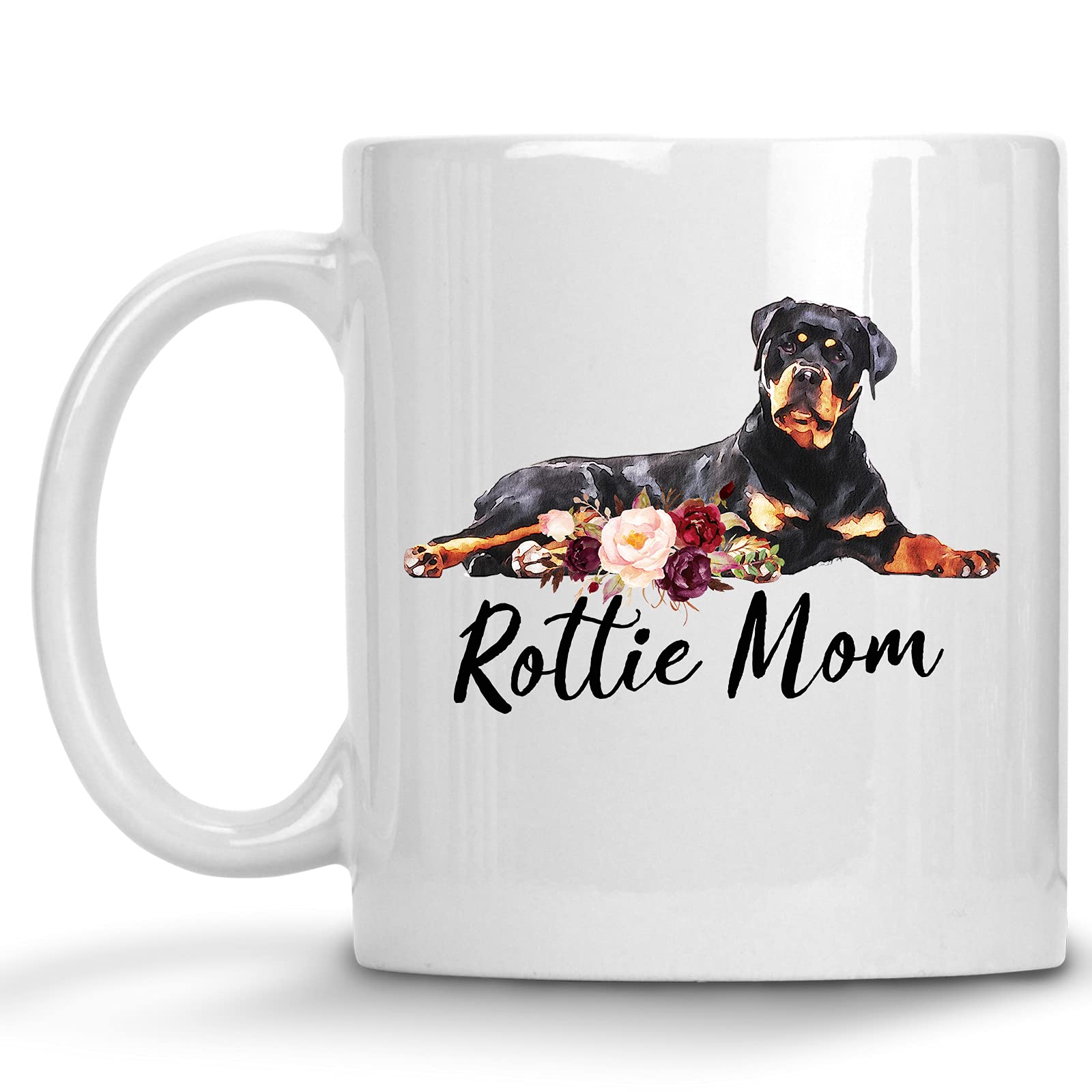 Funny Dog Ceramic Coffee Mug - Rottweiler Lover Gift for Dog Moms, Best Friends | Valentine's Day, Birthday & Christmas Present | Perfect for Home, Office & Gifts