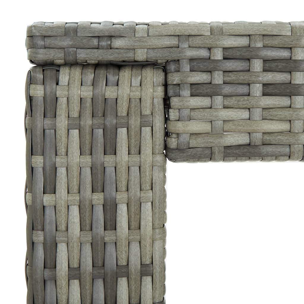 Square Outdoor Bar Table 23.8x23.8x43.5 Inch - Modern Poly Rattan Patio Table for Backyard, Balcony, Poolside & Garden - Gray Weather-Resistant Card Table (Perfect for Entertaining, BBQs & Outdoor Dining)