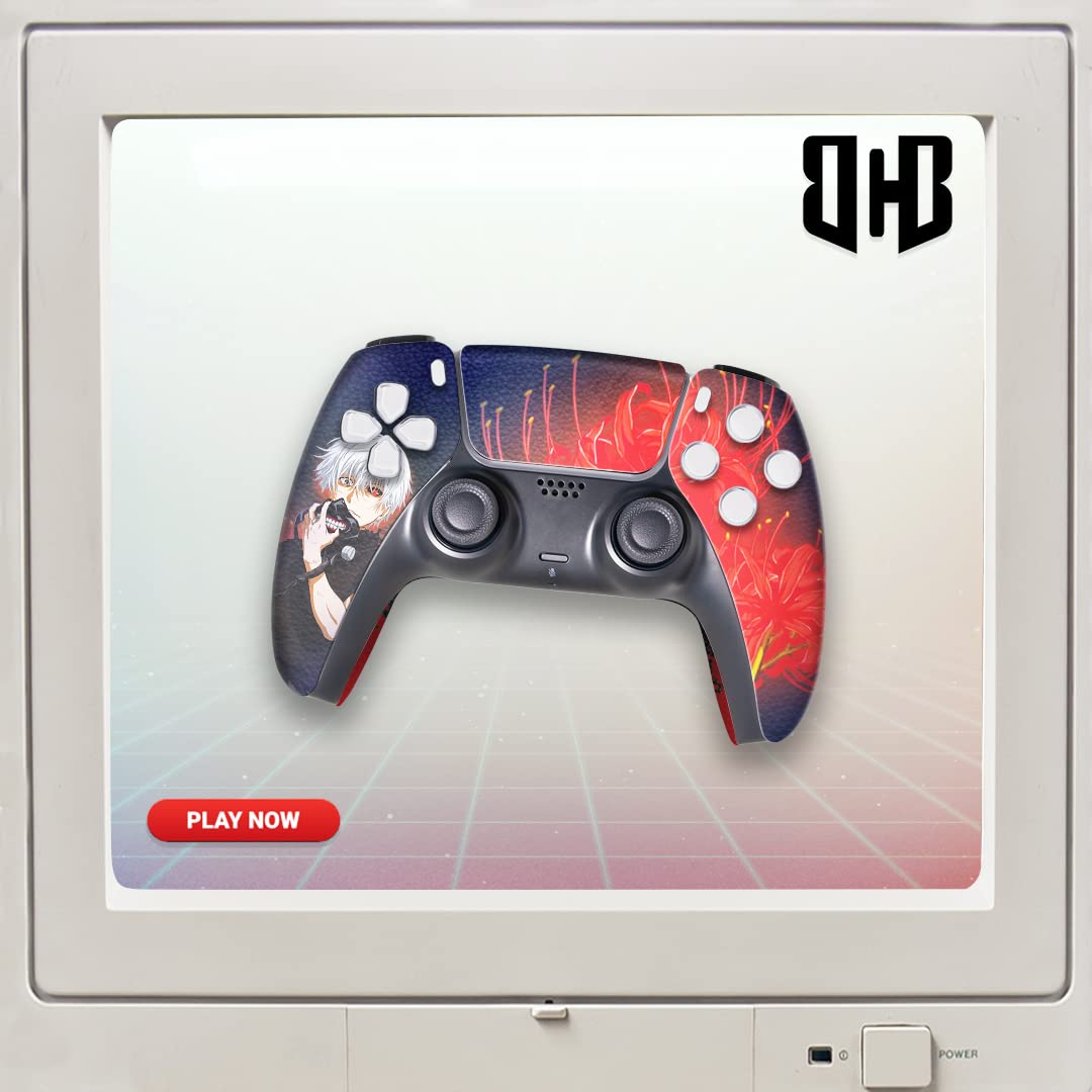 Custom Tokyo Ghoul Wireless PS5 Controller - Compatible with Playstation 5 Console | Premium Hydro-Dip Printed Gamepad (Not Just a Skin) | Officially Licensed & Made in USA | Perfect for Anime Fans & Hardcore Gamers