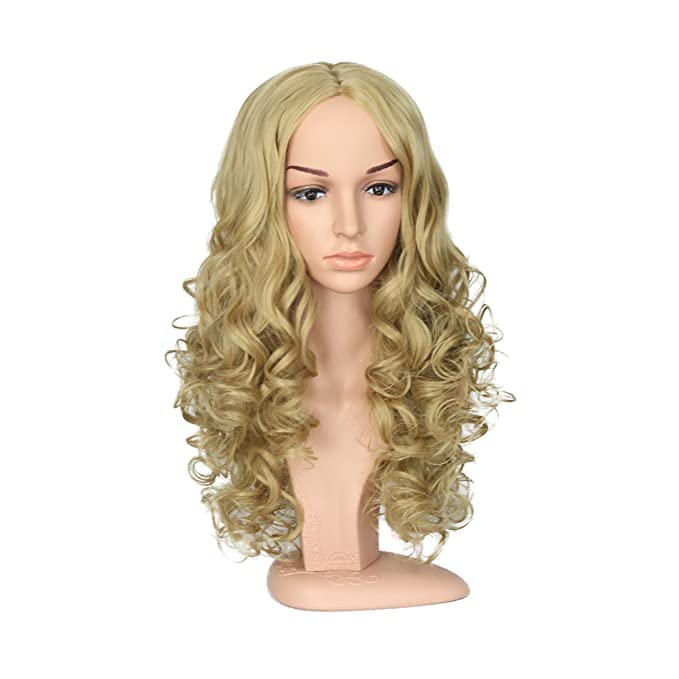Onedor Long Curly Wavy Full Head Synthetic Wig - Halloween Cosplay Costume Party Hairpiece (18/24 Inches) for Women & Girls - Perfect for Costume Parties, Cosplay Events, and Theatrical Performances