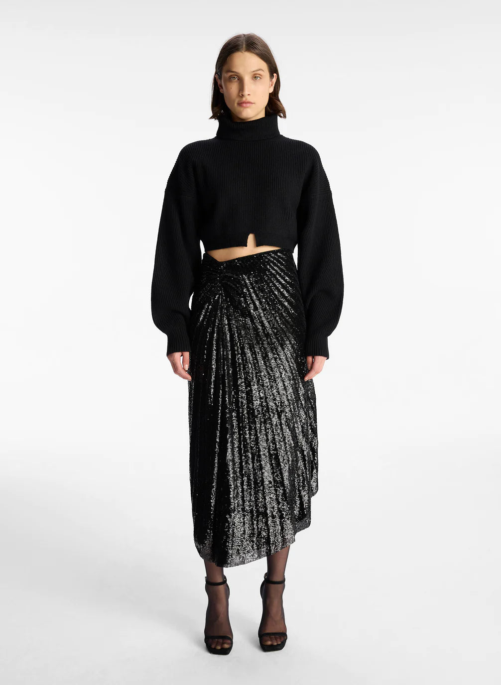 Brennan Cropped Wool Sweater - Black | Women's Winter Fashion | Cozy & Stylish for Office, Date Night & Casual Outings