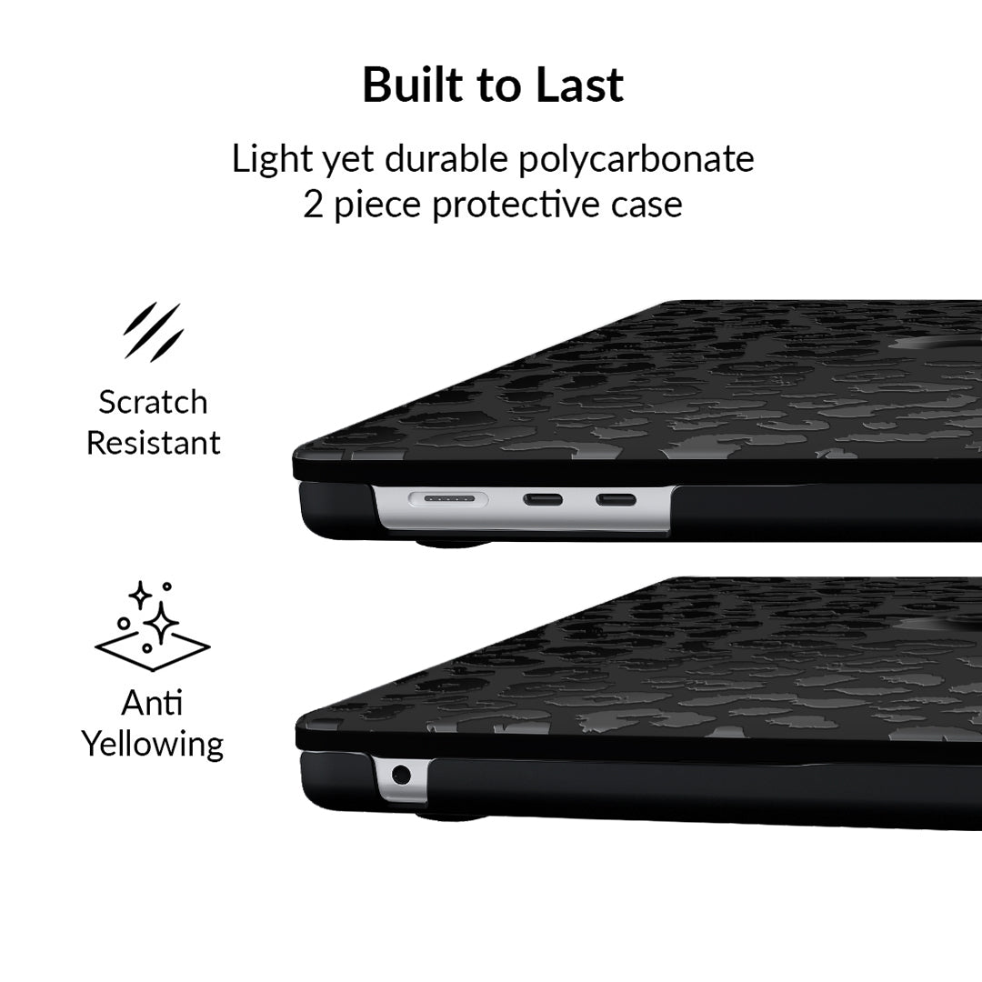 Stylish Black Leopard Print MacBook Pro/Air Case - Durable Protective Cover for 13/15/16 Inch Laptops - Perfect for Work, Travel & School Accessories