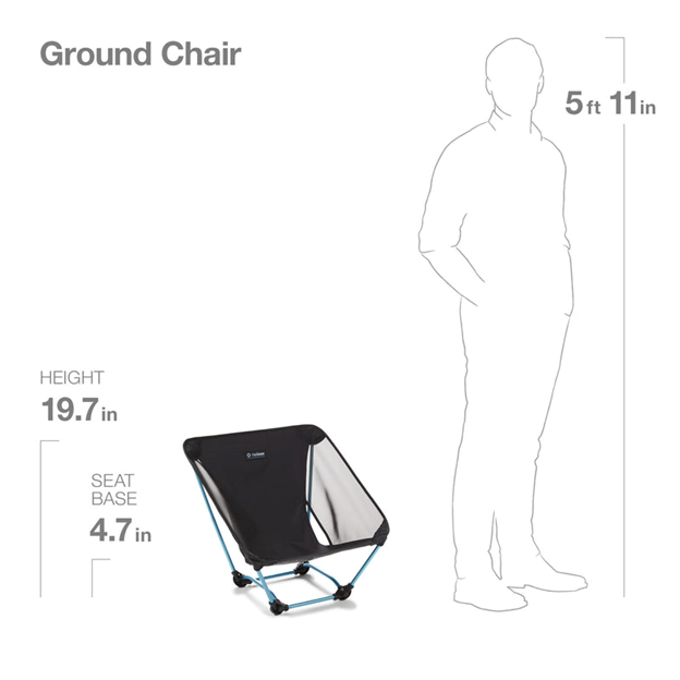 Helinox Ground Chair - Lightweight Portable Camping Chair for Hiking, Backpacking & Outdoor Adventures - Perfect for Beach, Picnic, and Festival Use