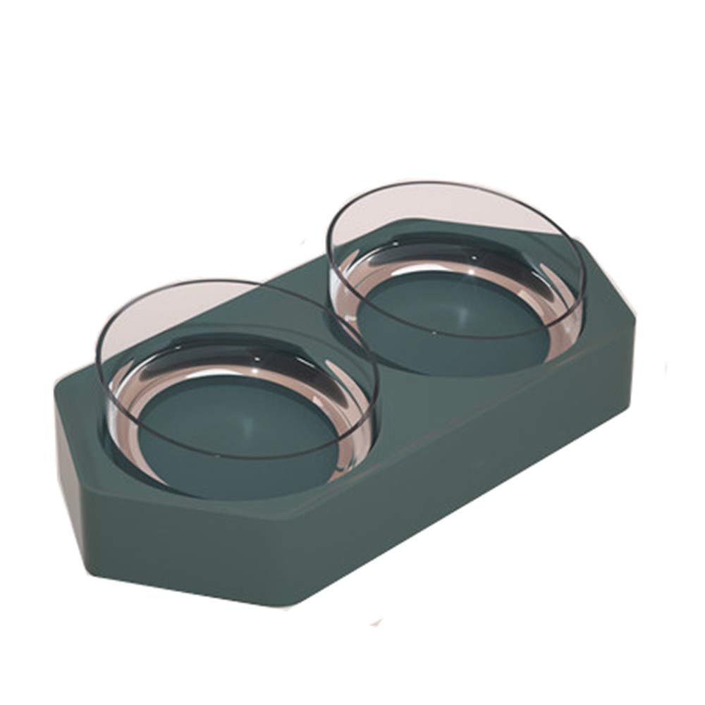 Premium Pet Food and Water Bowl Set - Non-Slip ABS Pet Dish with Divided Design for Cats & Dogs - Spill-Proof Transparent Pet Feeder for Home, Travel, and Outdoor Use