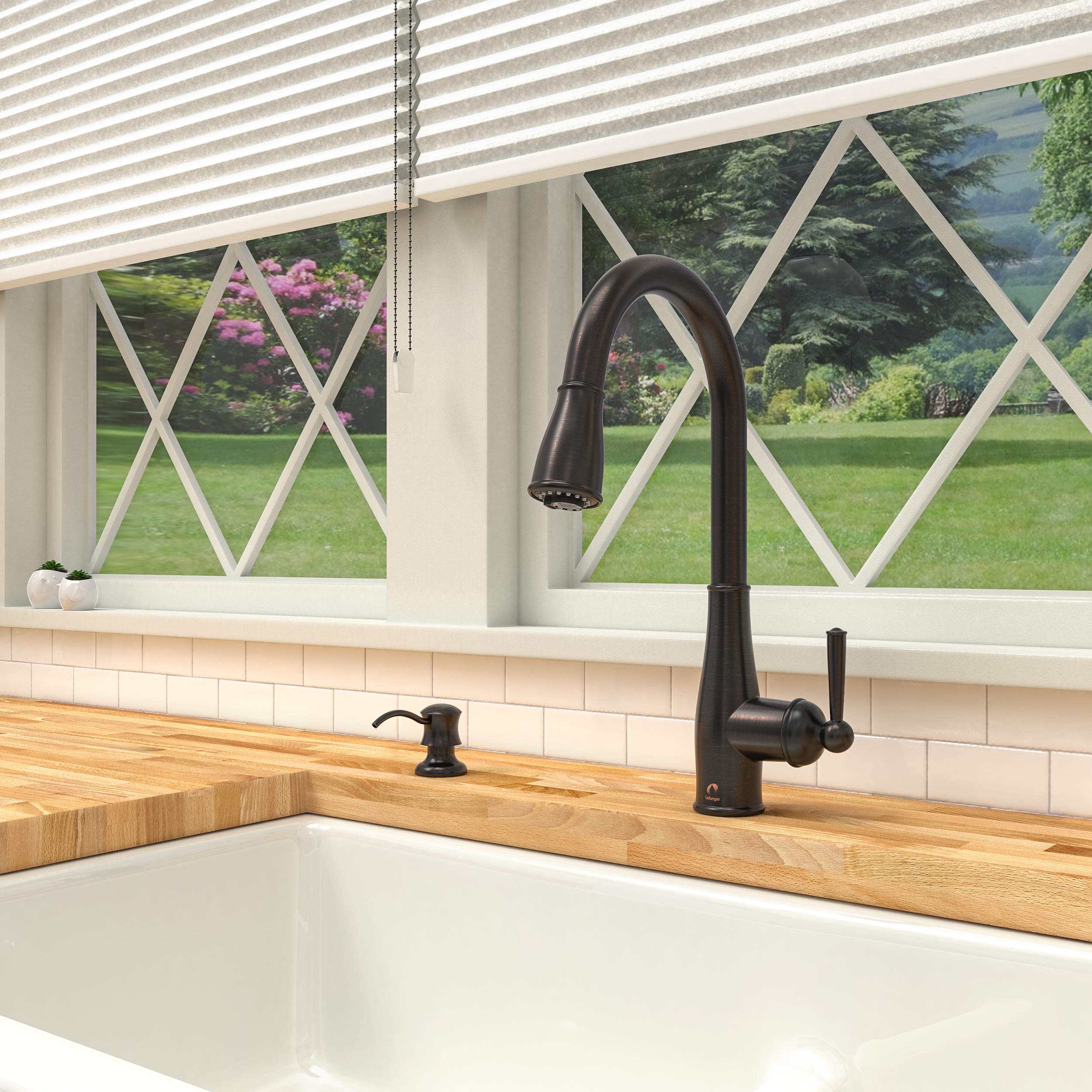 Belanger RUS78CORB Pull Down Kitchen Faucet with Oil Rubbed Bronze Finish - Perfect for Modern Farmhouse, Rustic, or Traditional Kitchen Designs